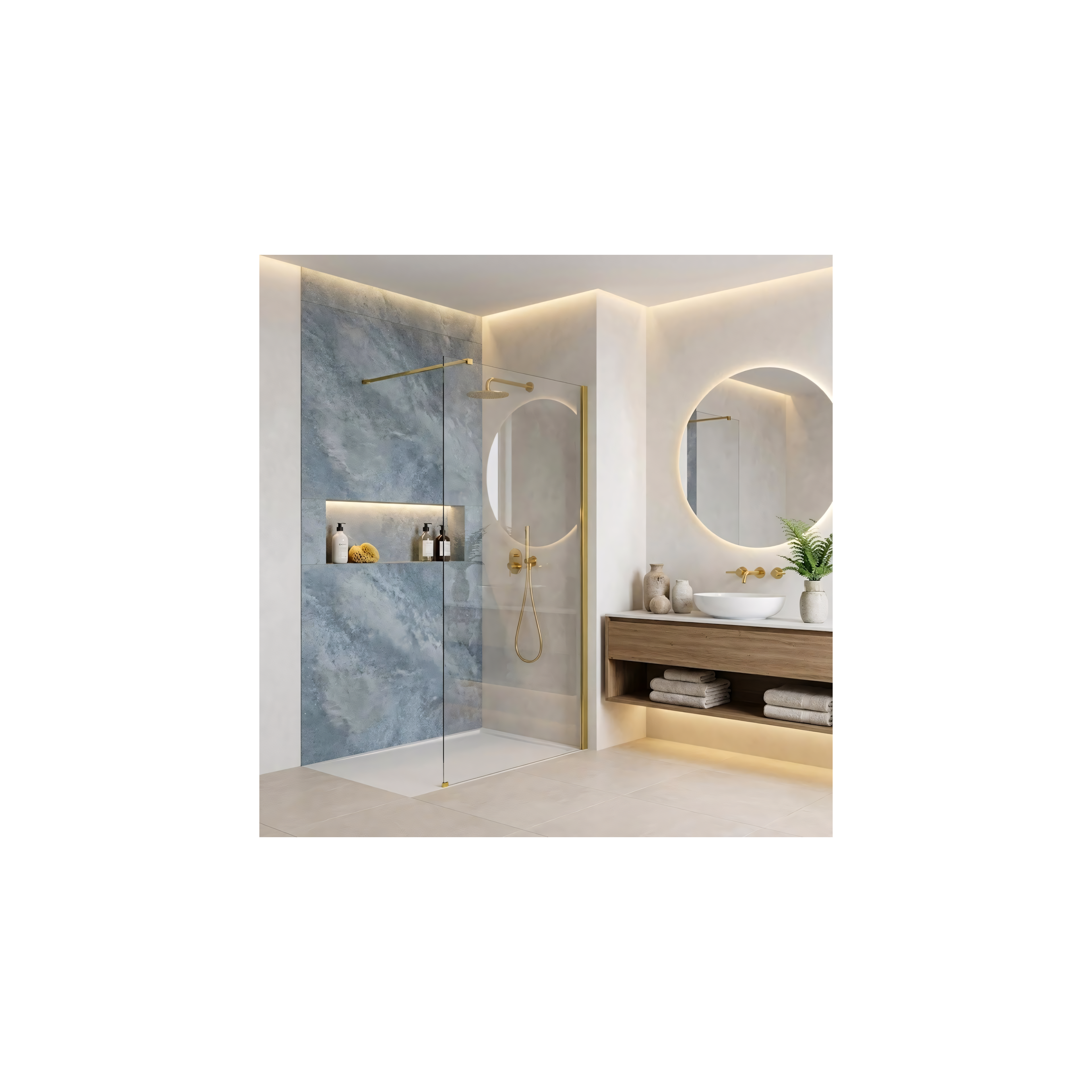 Tuš zaslon Rea Flexi Transparent / Gold 70