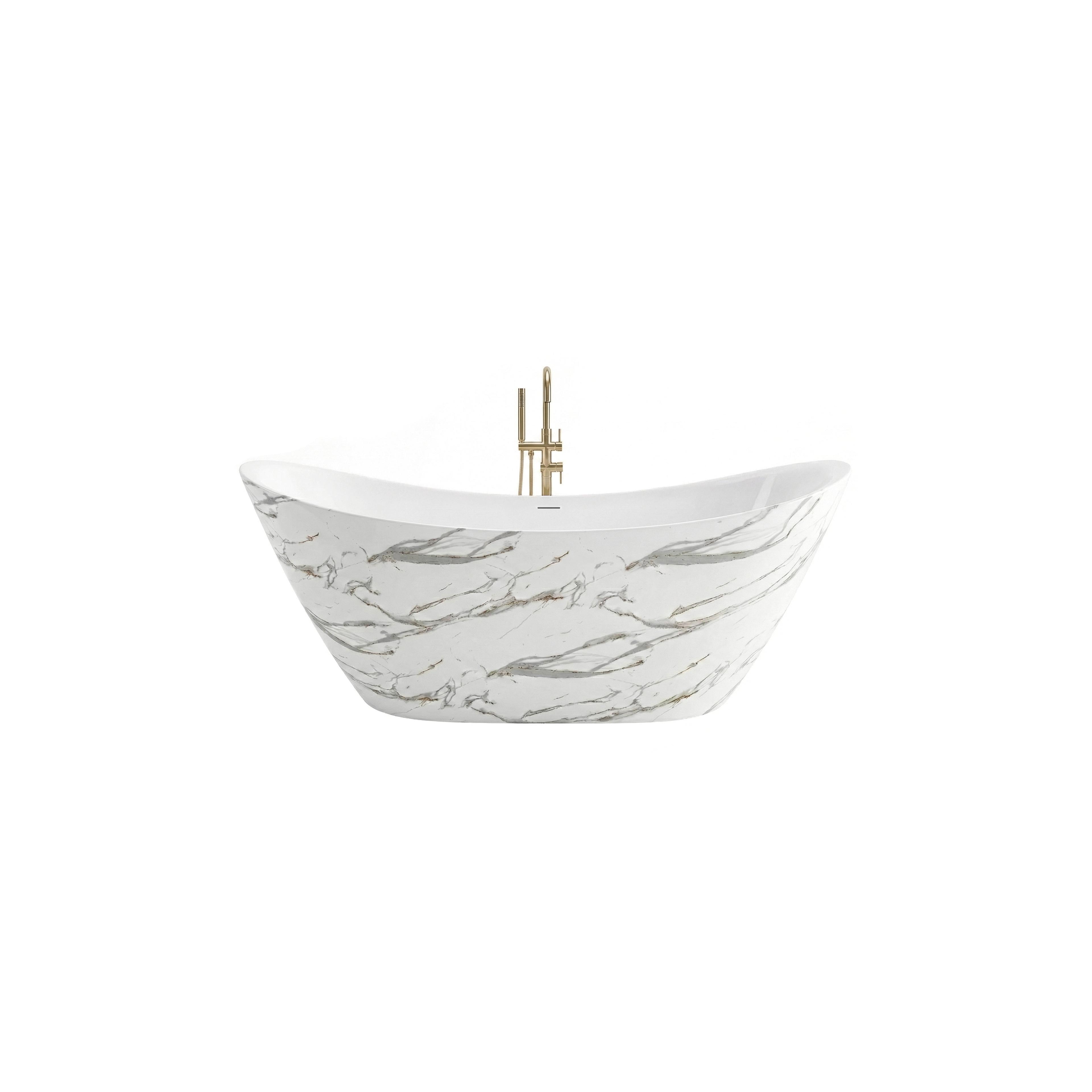 Freistehende Acrylbadewanne Ferrano Slim Nature 170