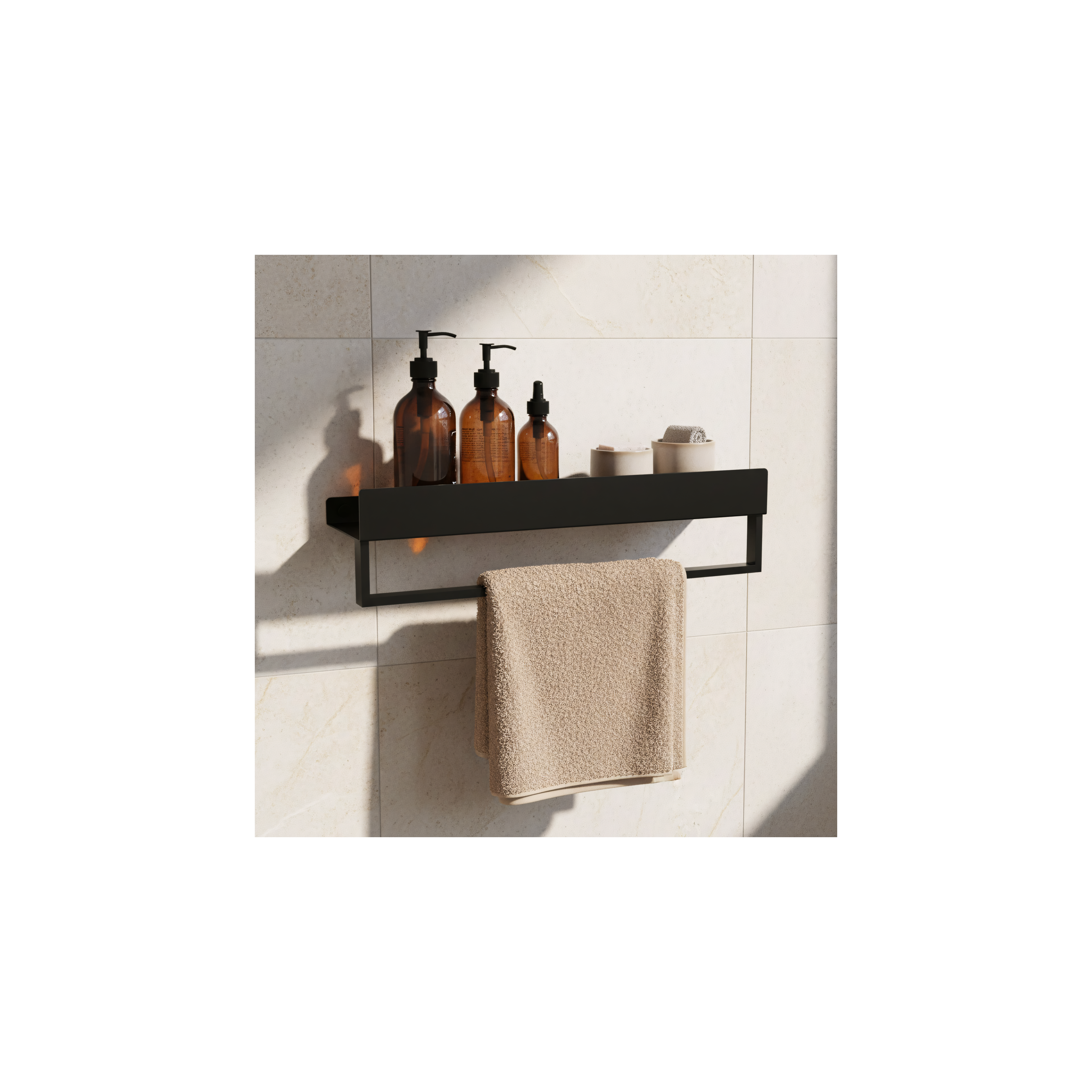 Bathroom shelf SF01 60cm black matt