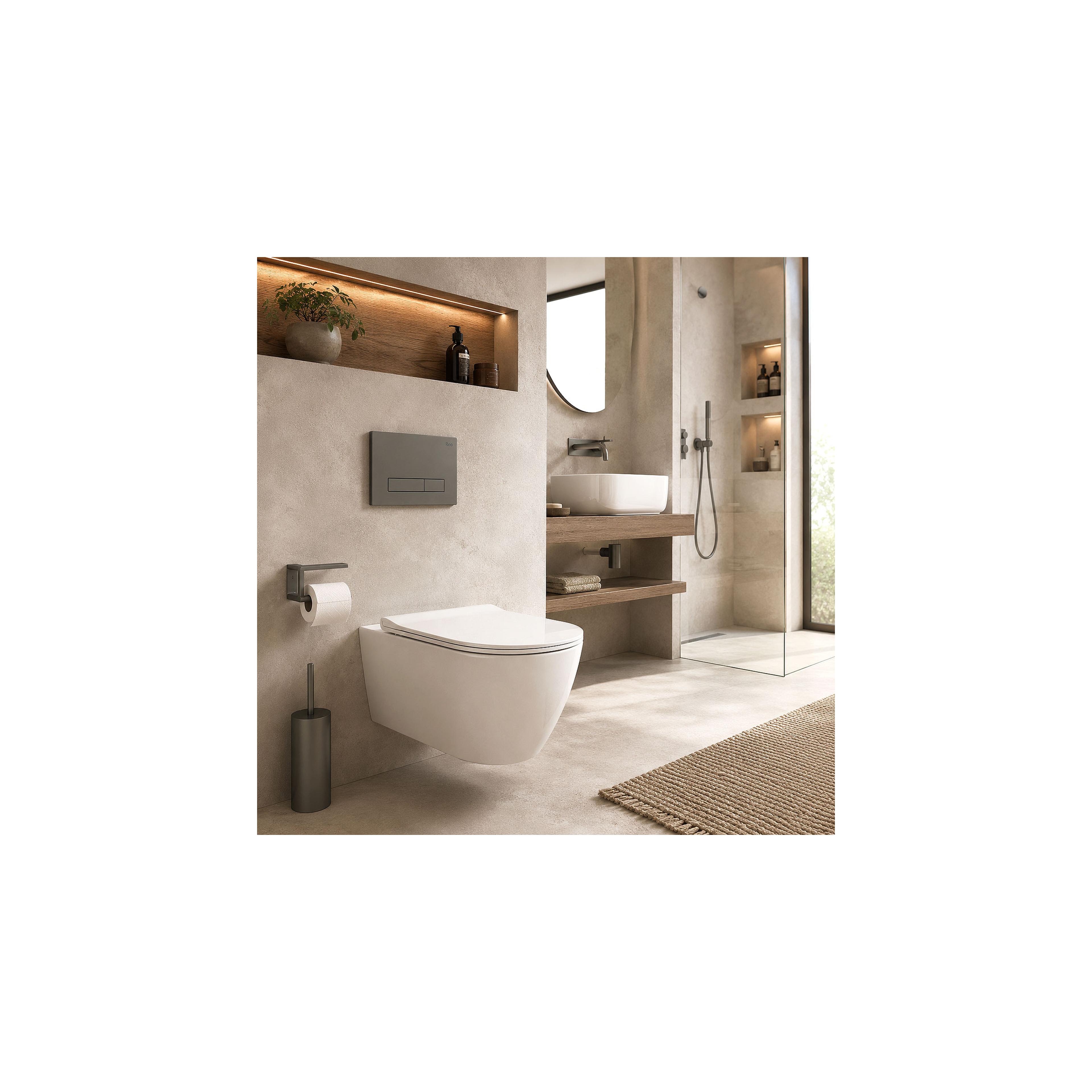Montagerahmen Unterputz-Set Slim 024N für WC-Becken mit Drucktaste HD Tytan