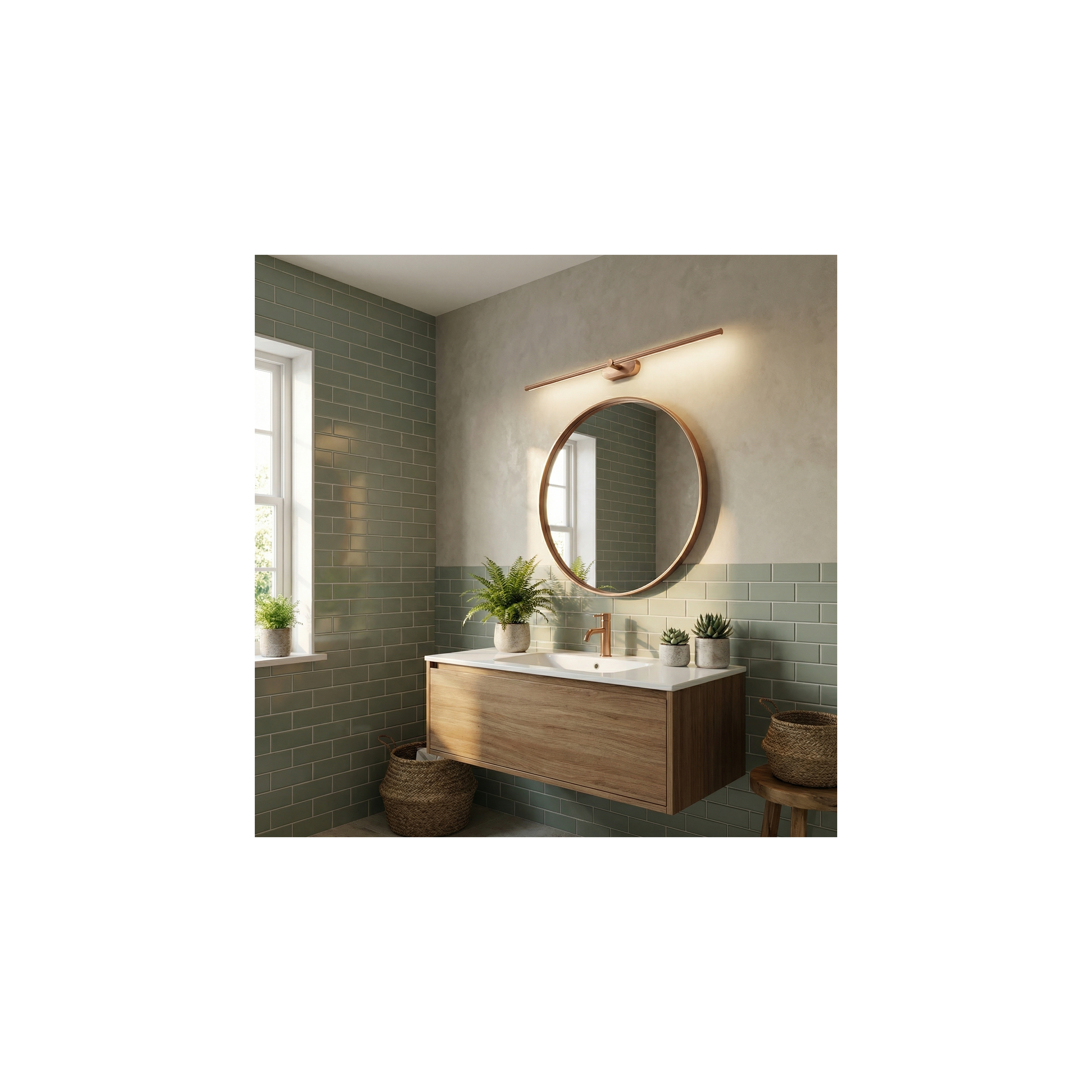 Bad LED-Wandleuchte APP1897-1W 80 cm BRUSH COPPER