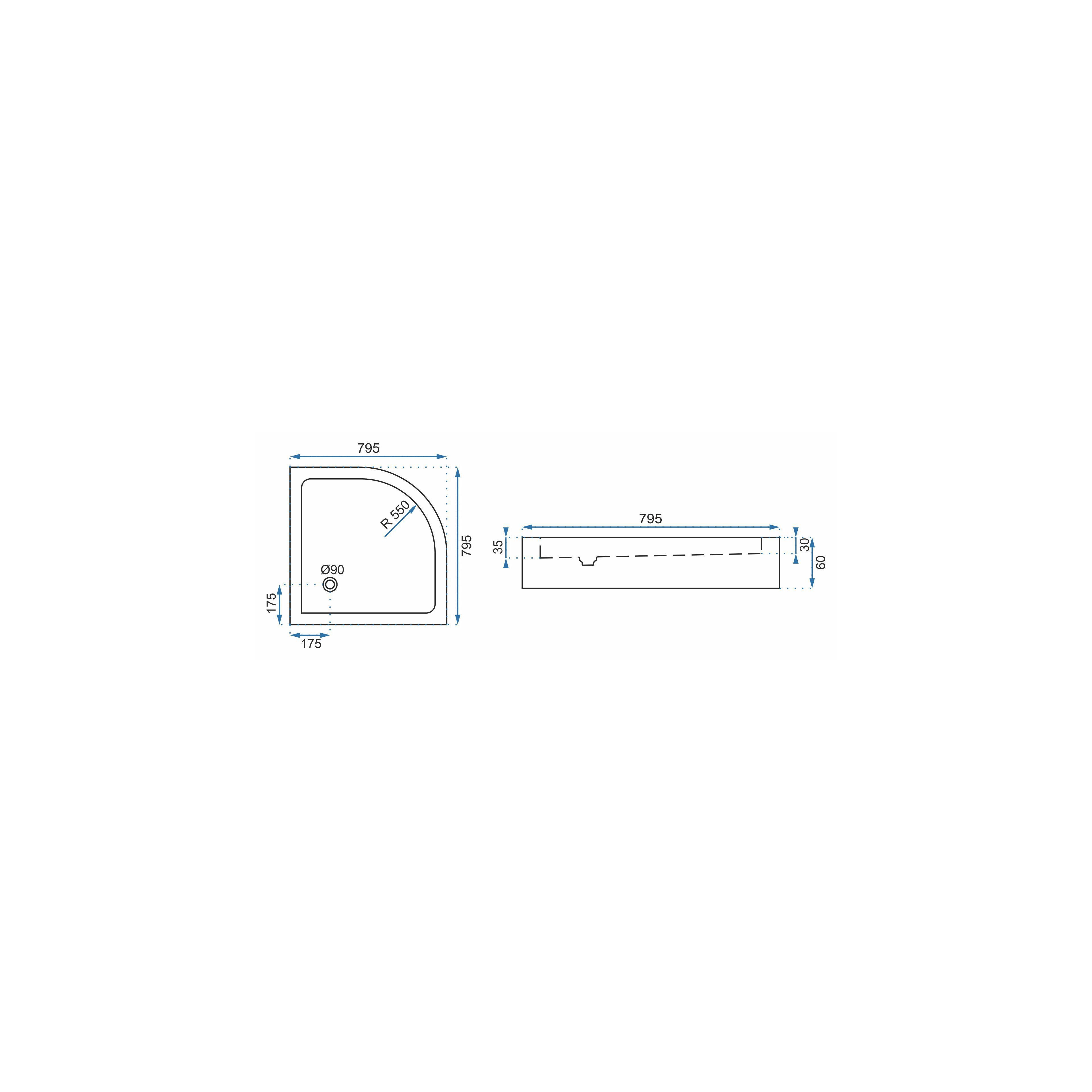 Duschkabine REA Look Chrome 80x80