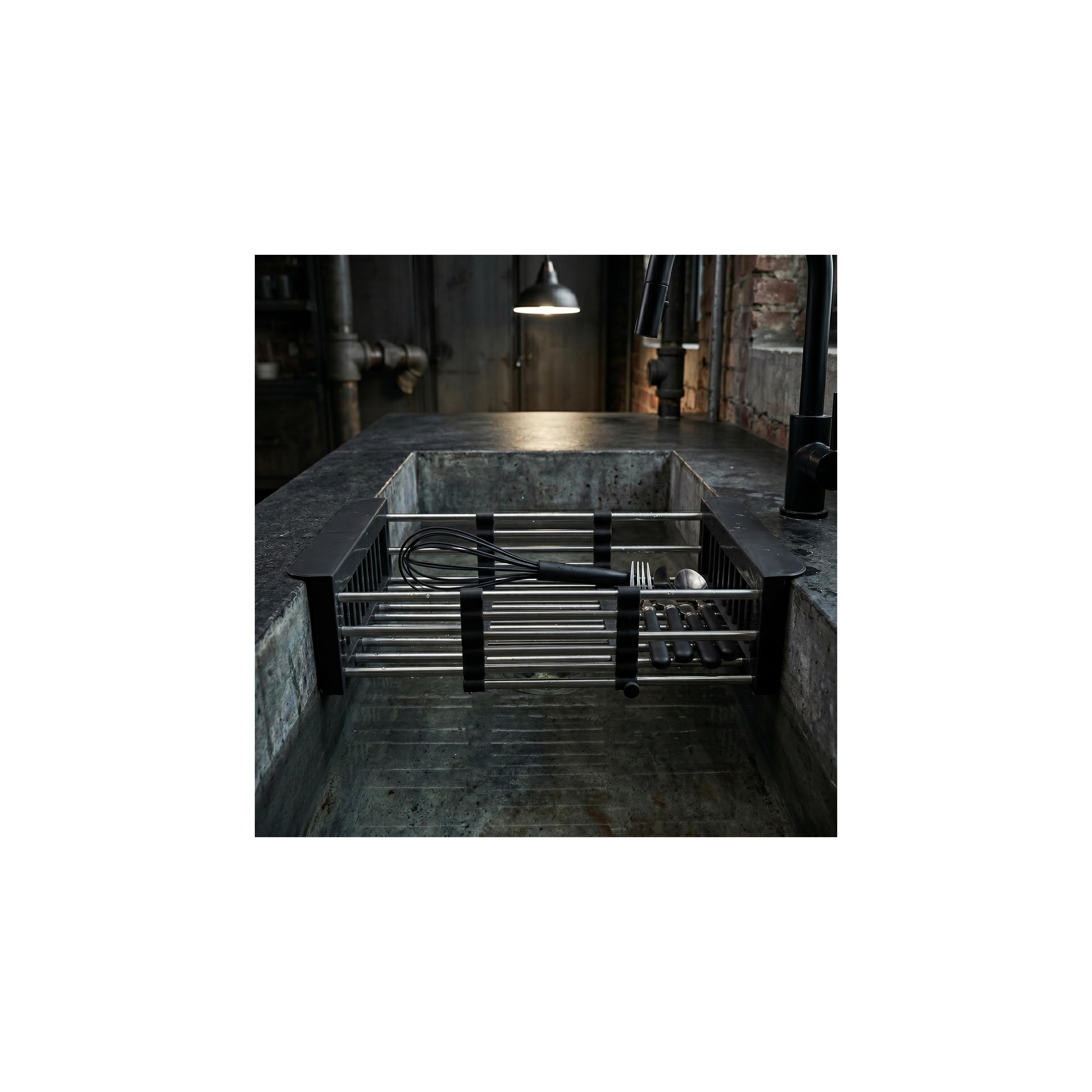 Telescopic sink dish drying rack REA P14487 Black