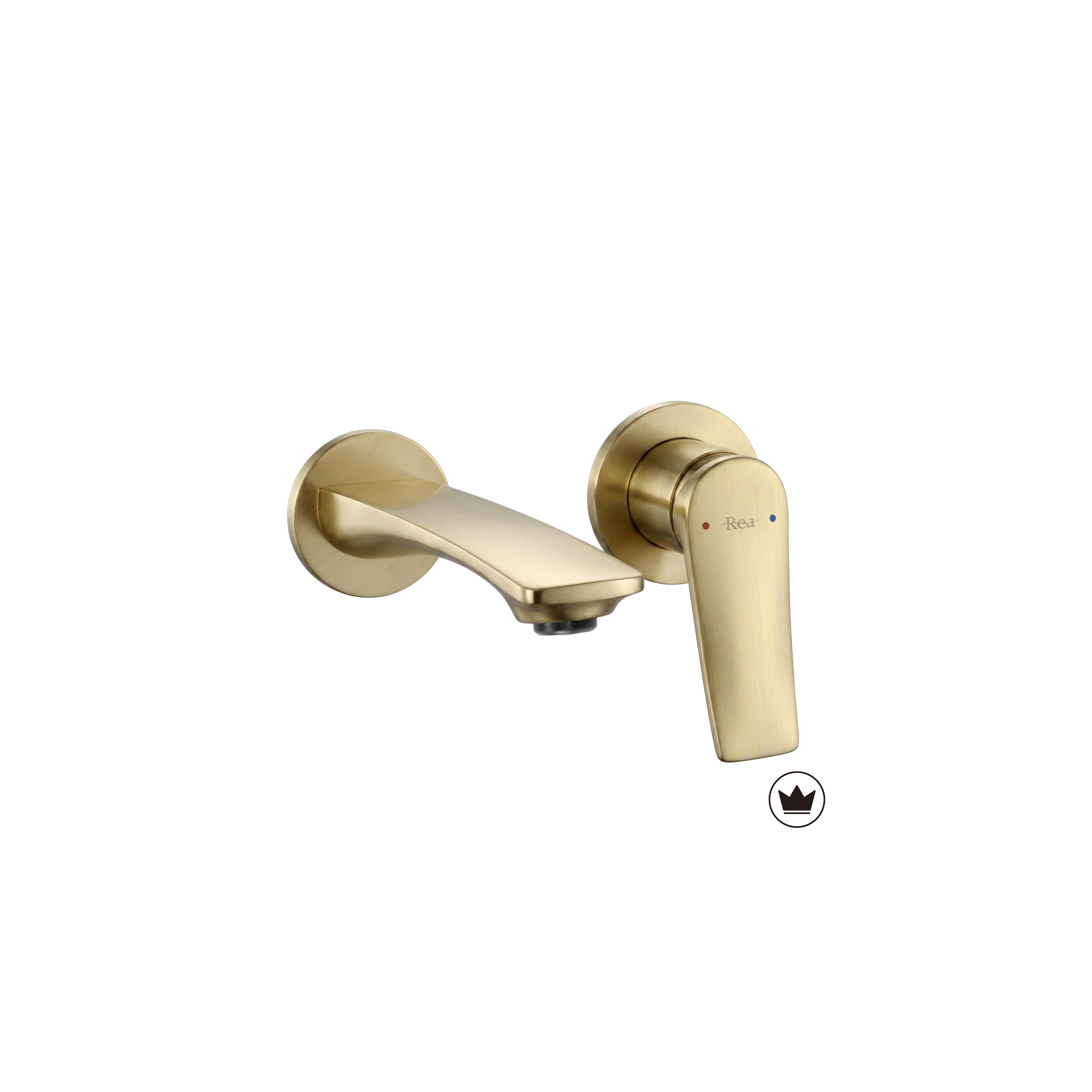 Inbyggd tvättställsblandare REA VISION Brush Gold + BOX