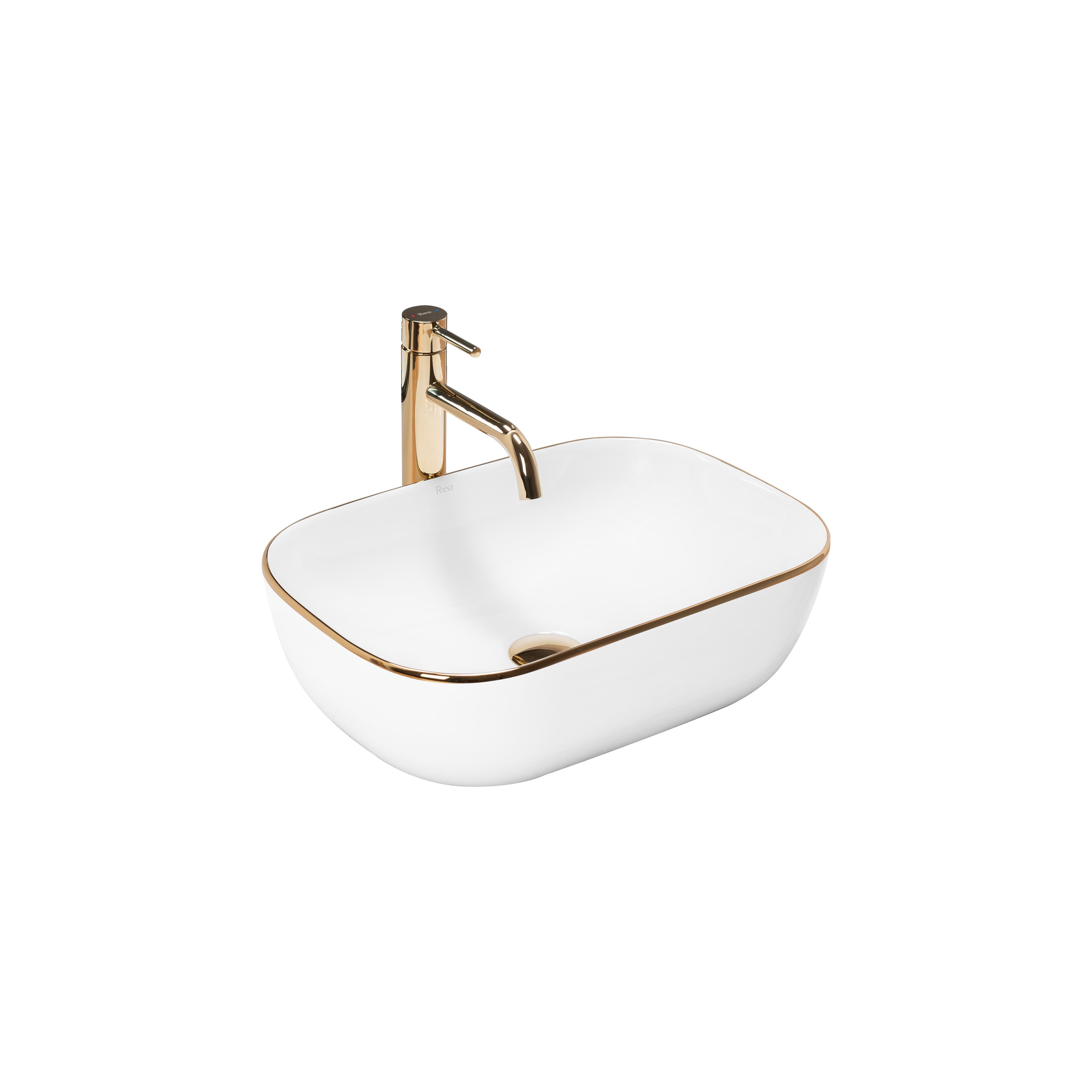 Countertop Basin Rea Belinda Gold Edge