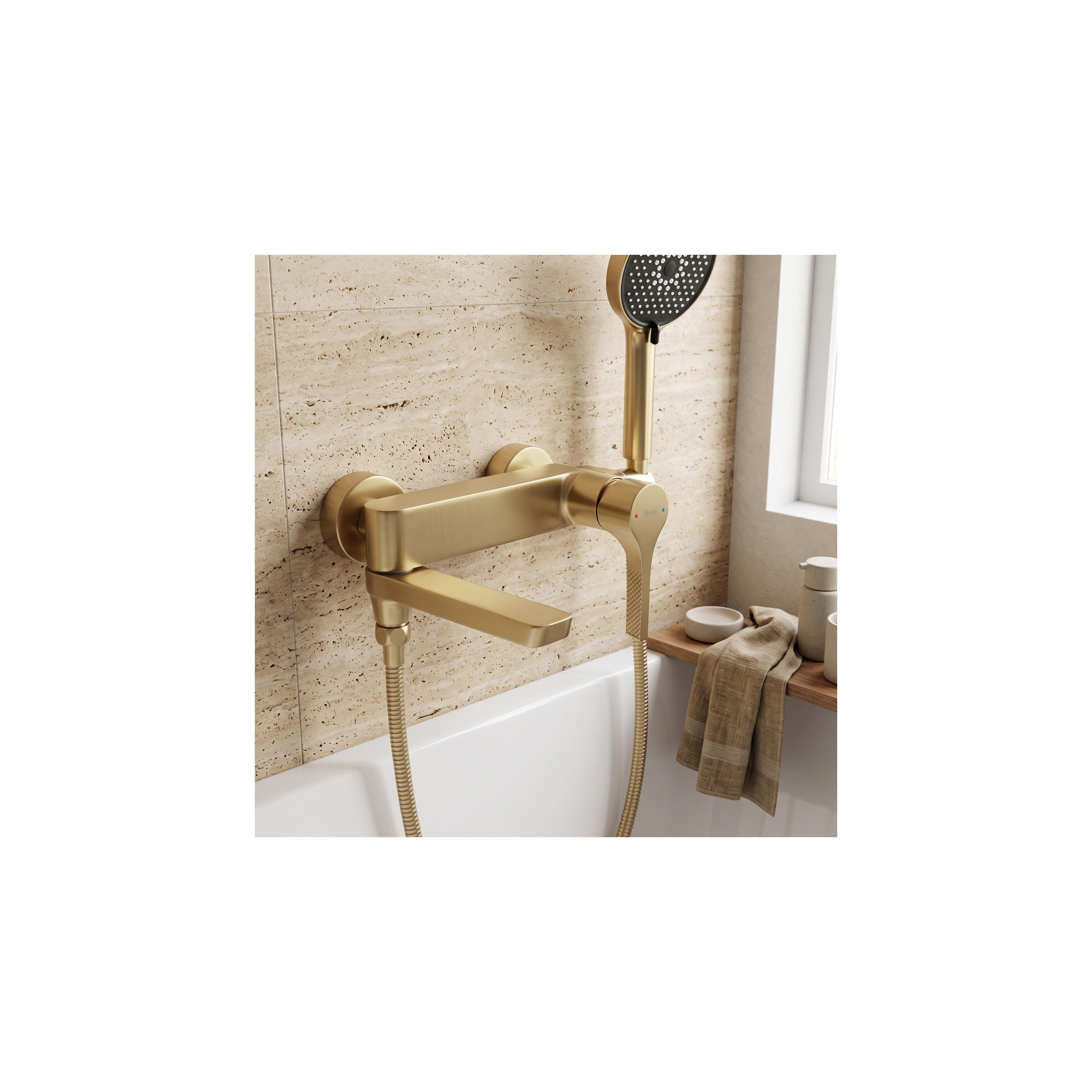 Wannenarmatur PREMIUM Rea Maxim Brush Gold