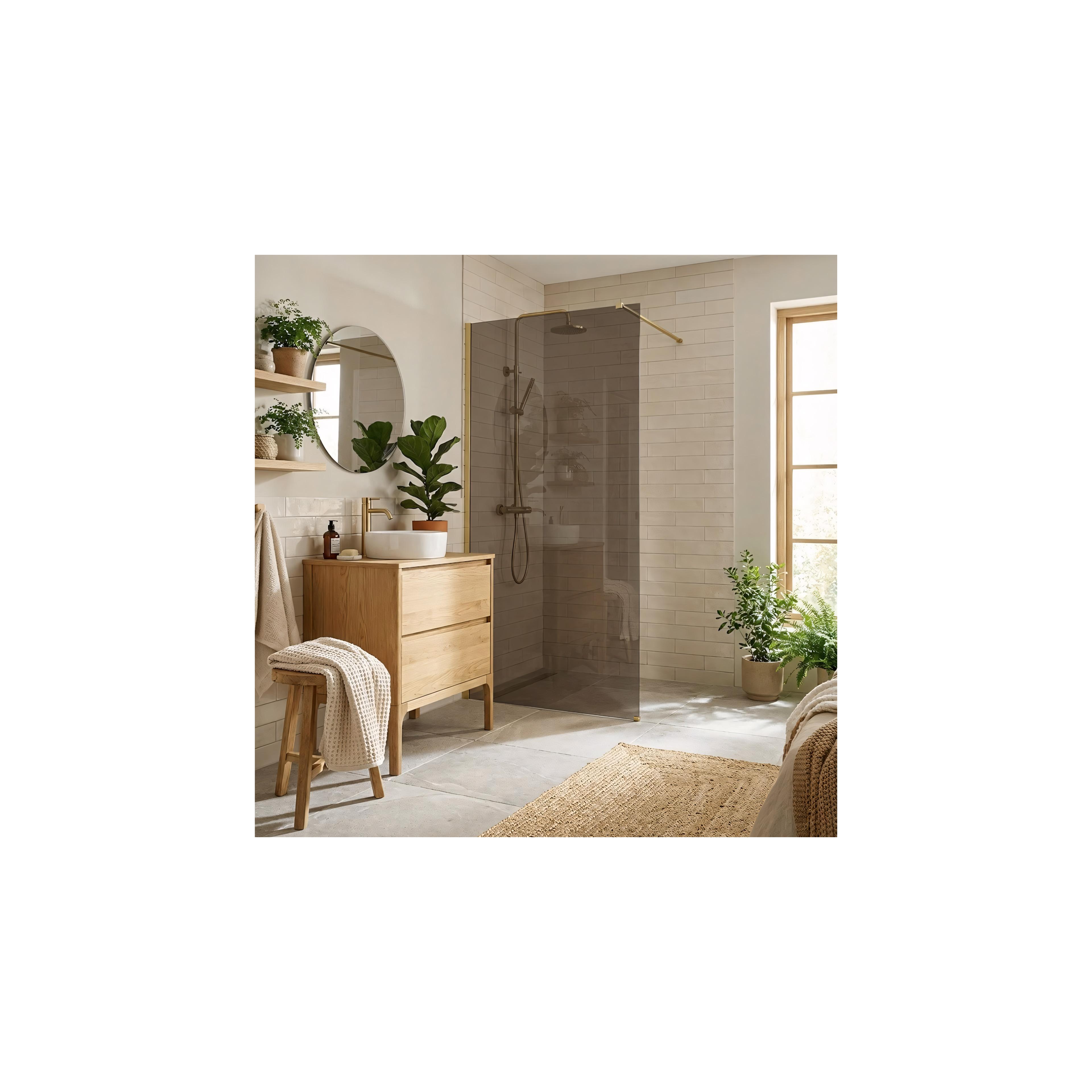 Pared de la ducha Rea Flexi Brown / Brush Gold 80