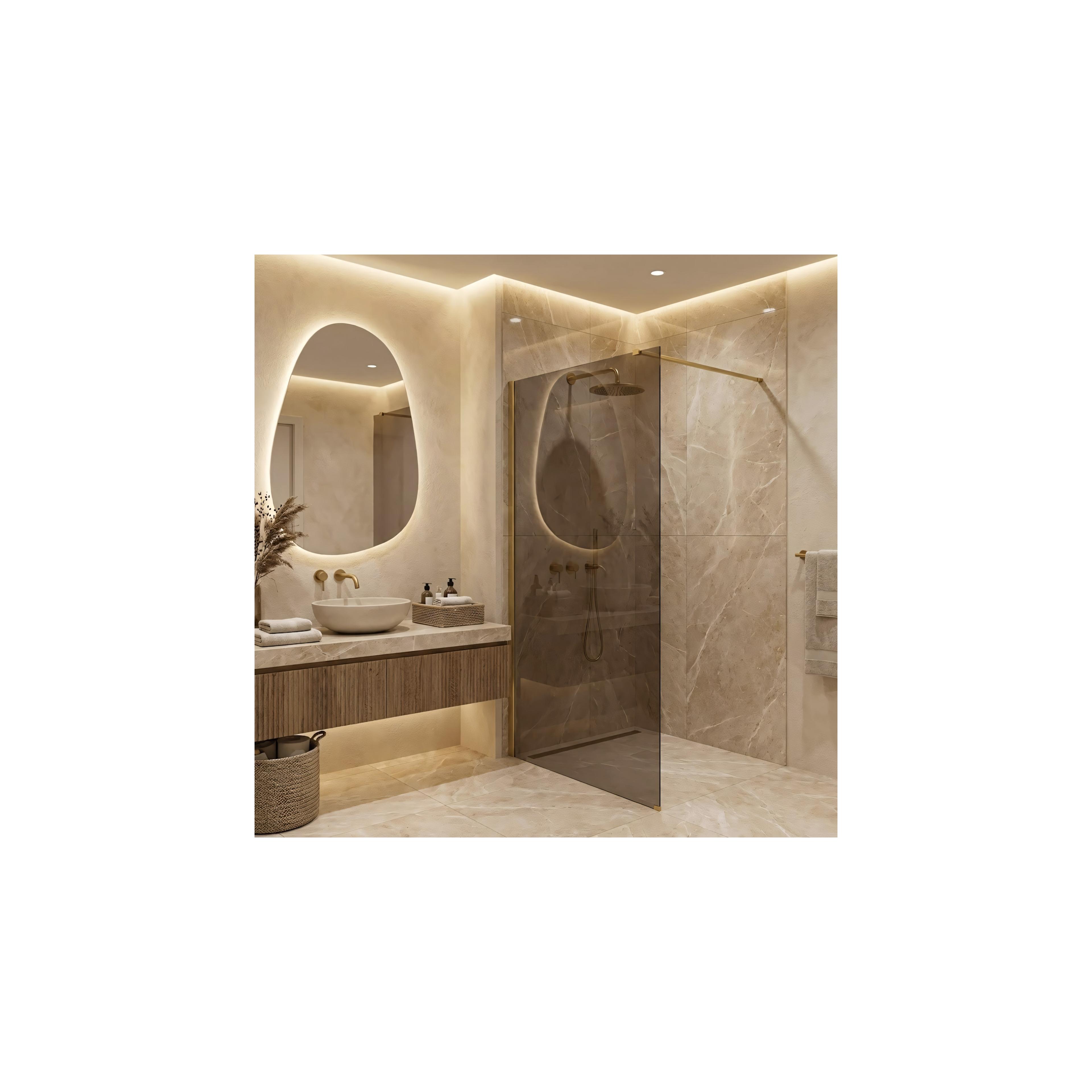 Pared de la ducha Rea Flexi Brown / Brush Gold 120