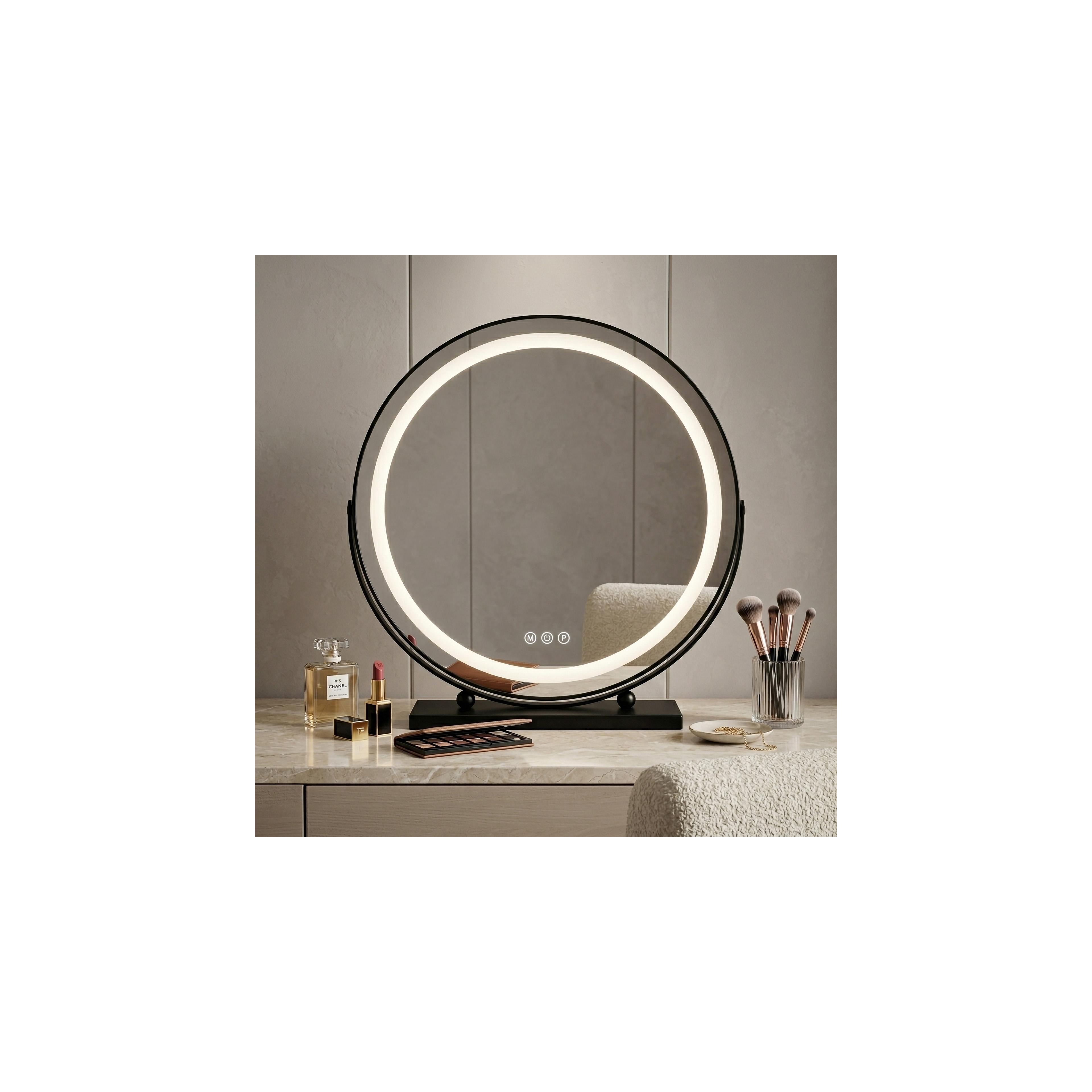 Spiegel LED MAKE-UP Black 50 cm