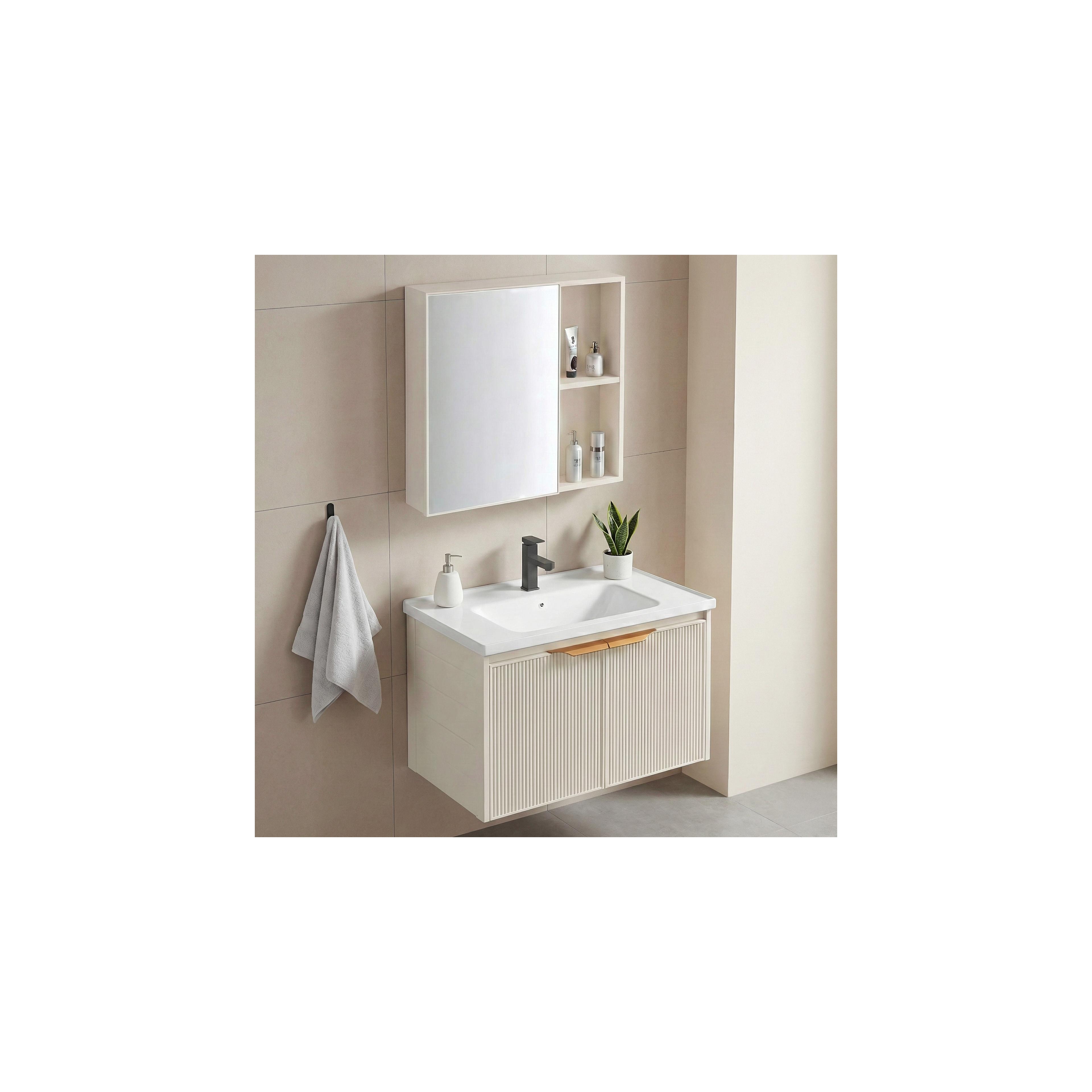 Badezimmermöbel-Set mit Waschbecken Mario 60cm Beige