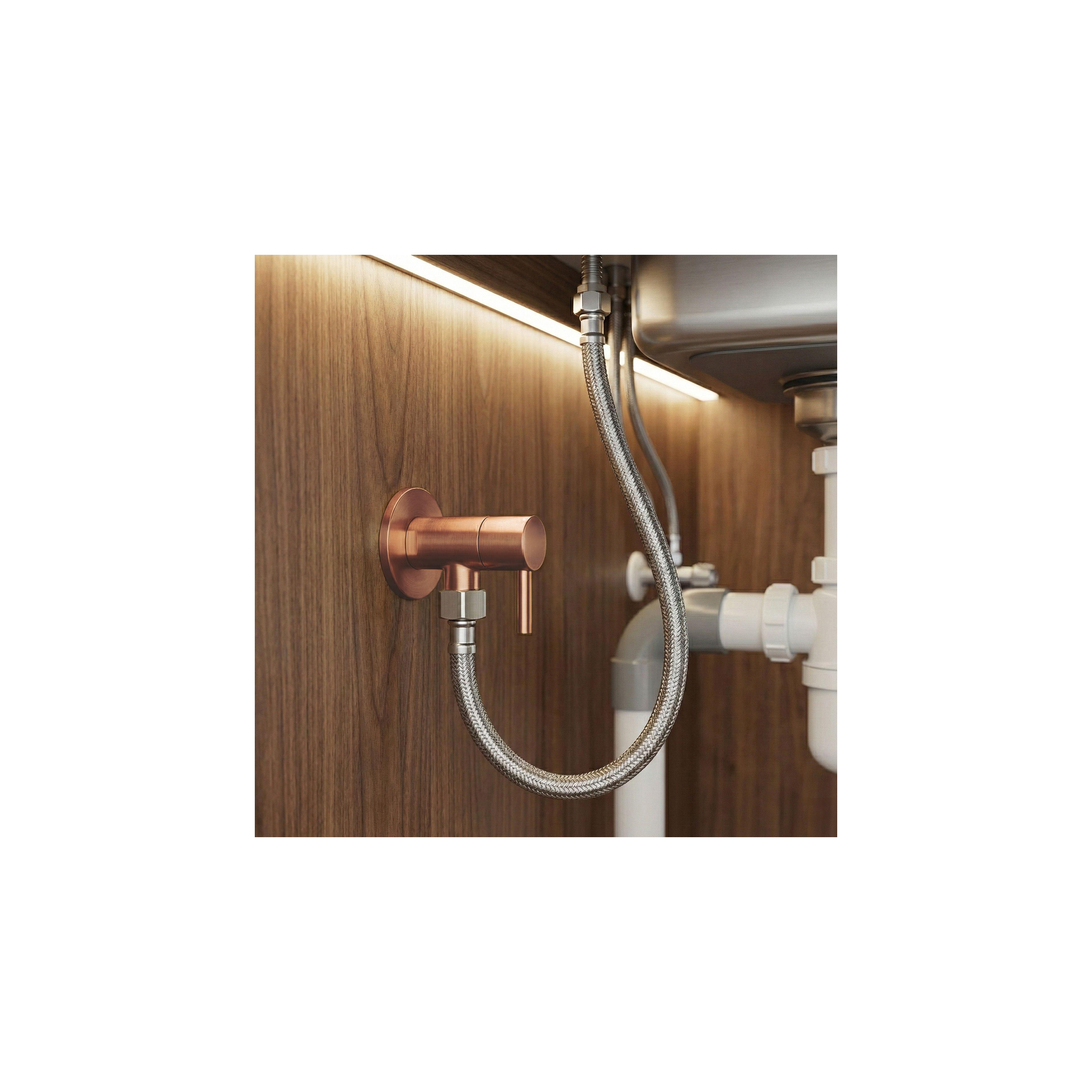 Nurgaventiil 1/2" x 3/8" Brush Copper