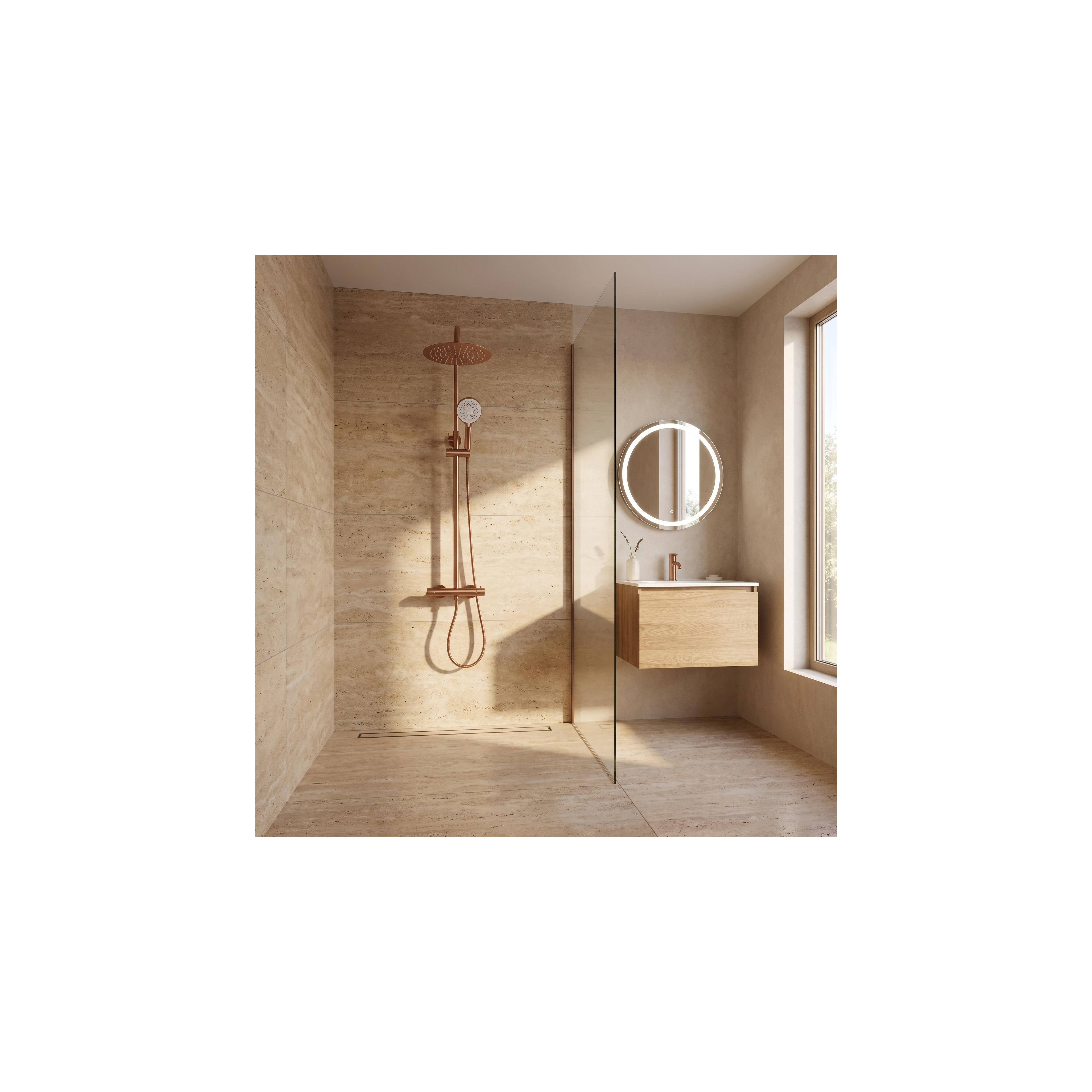 Kit de douche avec thermostat Drop Brush Copper