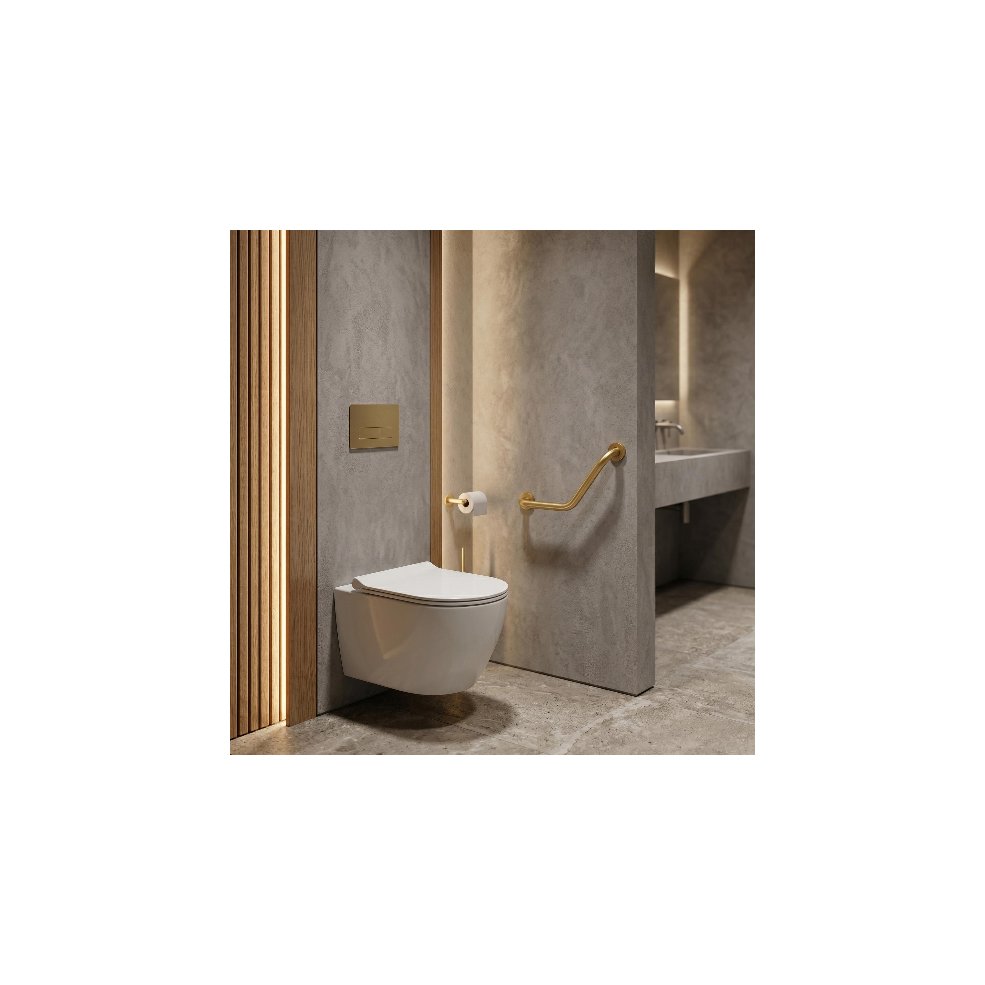 Angewinkelte Badezimmer-Haltestange BRUSH GOLD