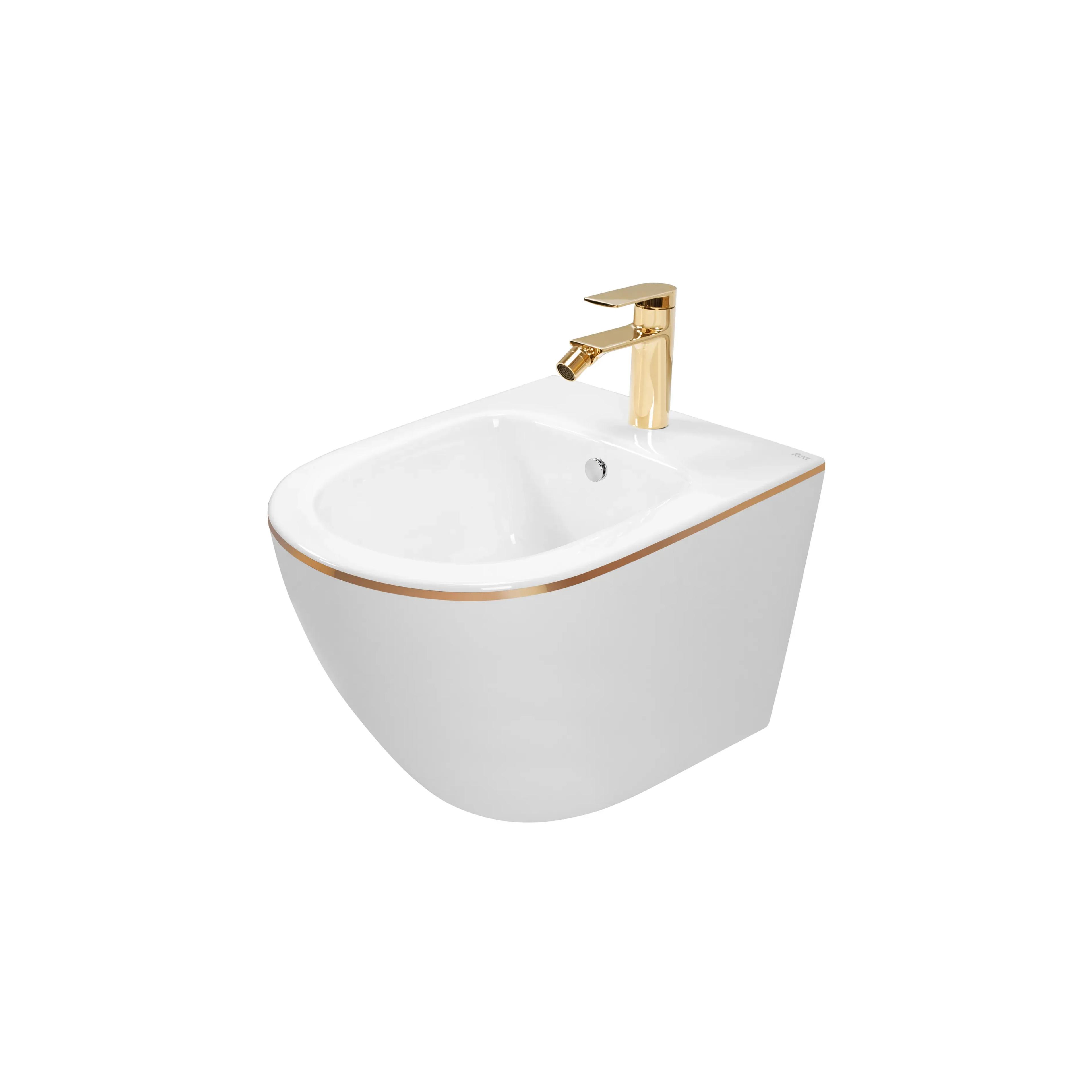 "Rea Carlo Mini White Gold Edge" pakabinamas bidė