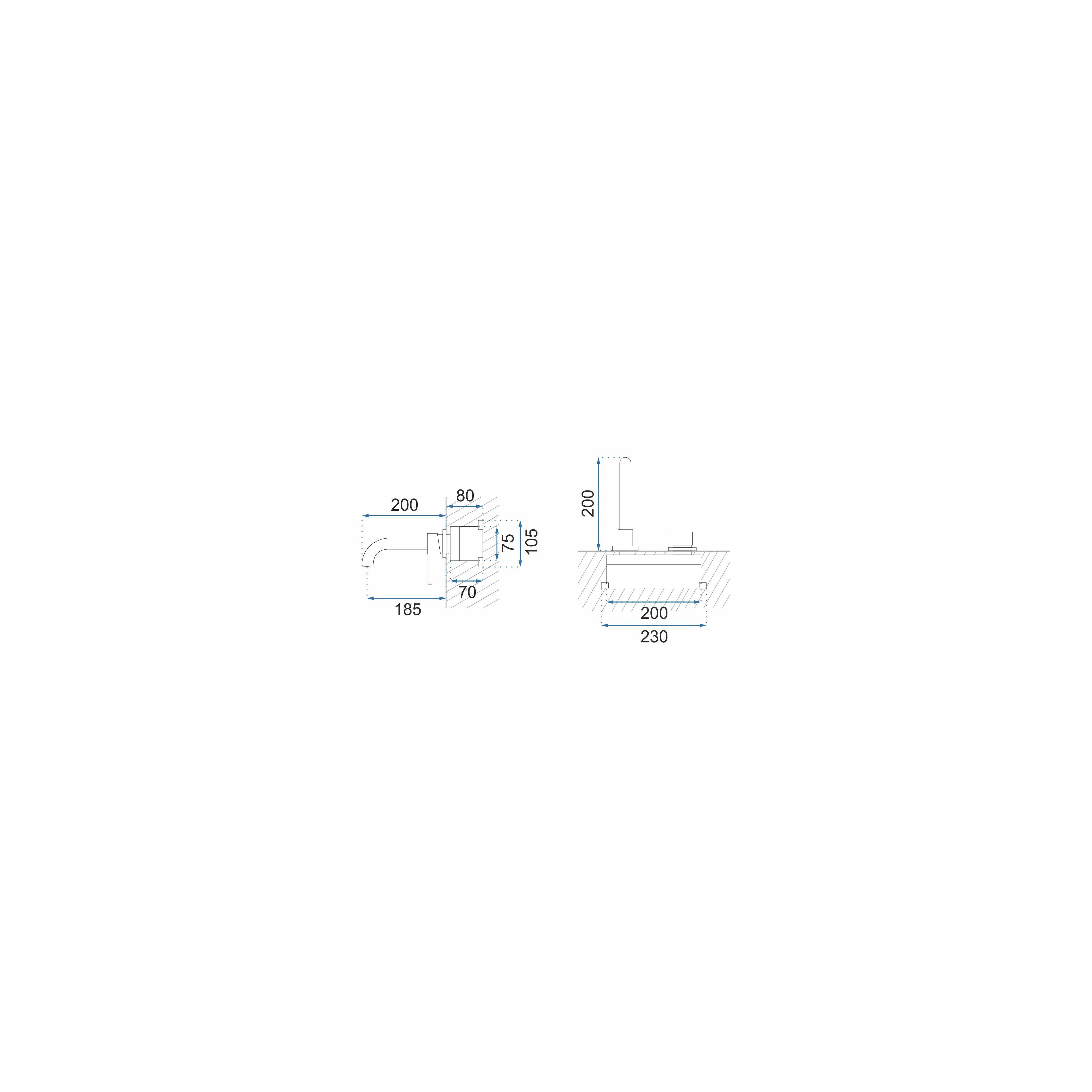 Wall Mounted faucet Rea  Lungo LONGBrush Gold + BOX