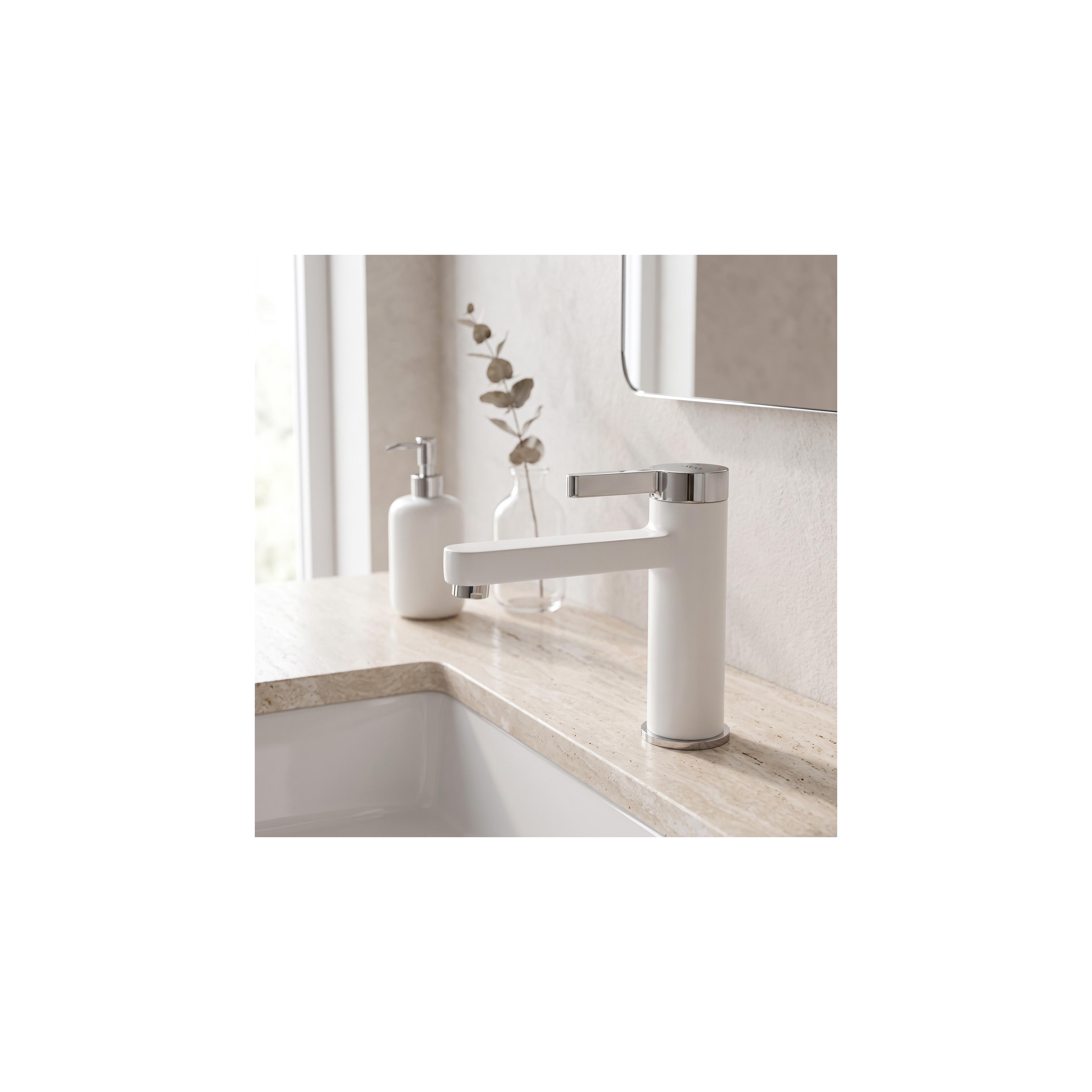 Waschbeckenarmatur REA Polo White Chrom Low
