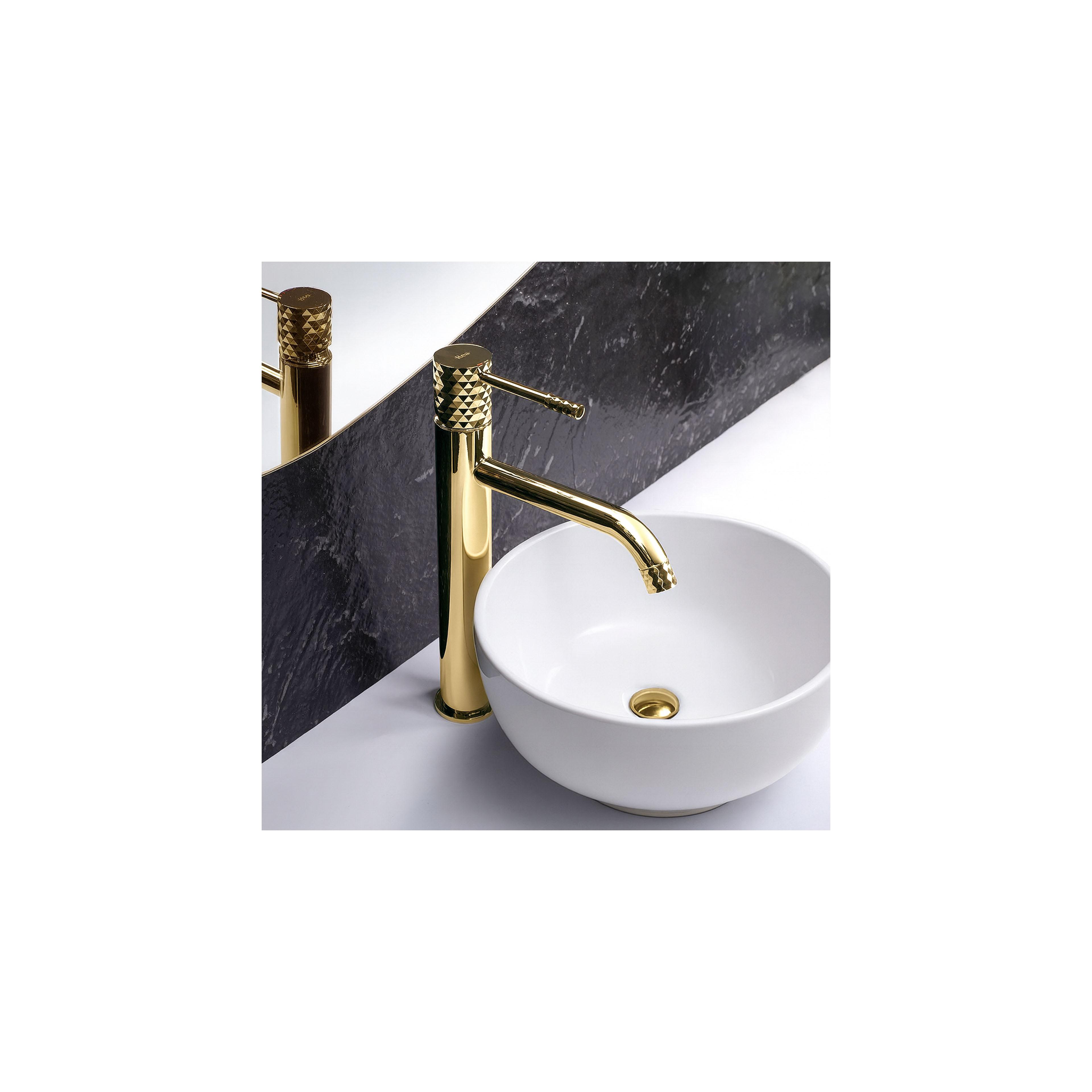 Bathroom faucet Rea Lungo Diamond Gold High