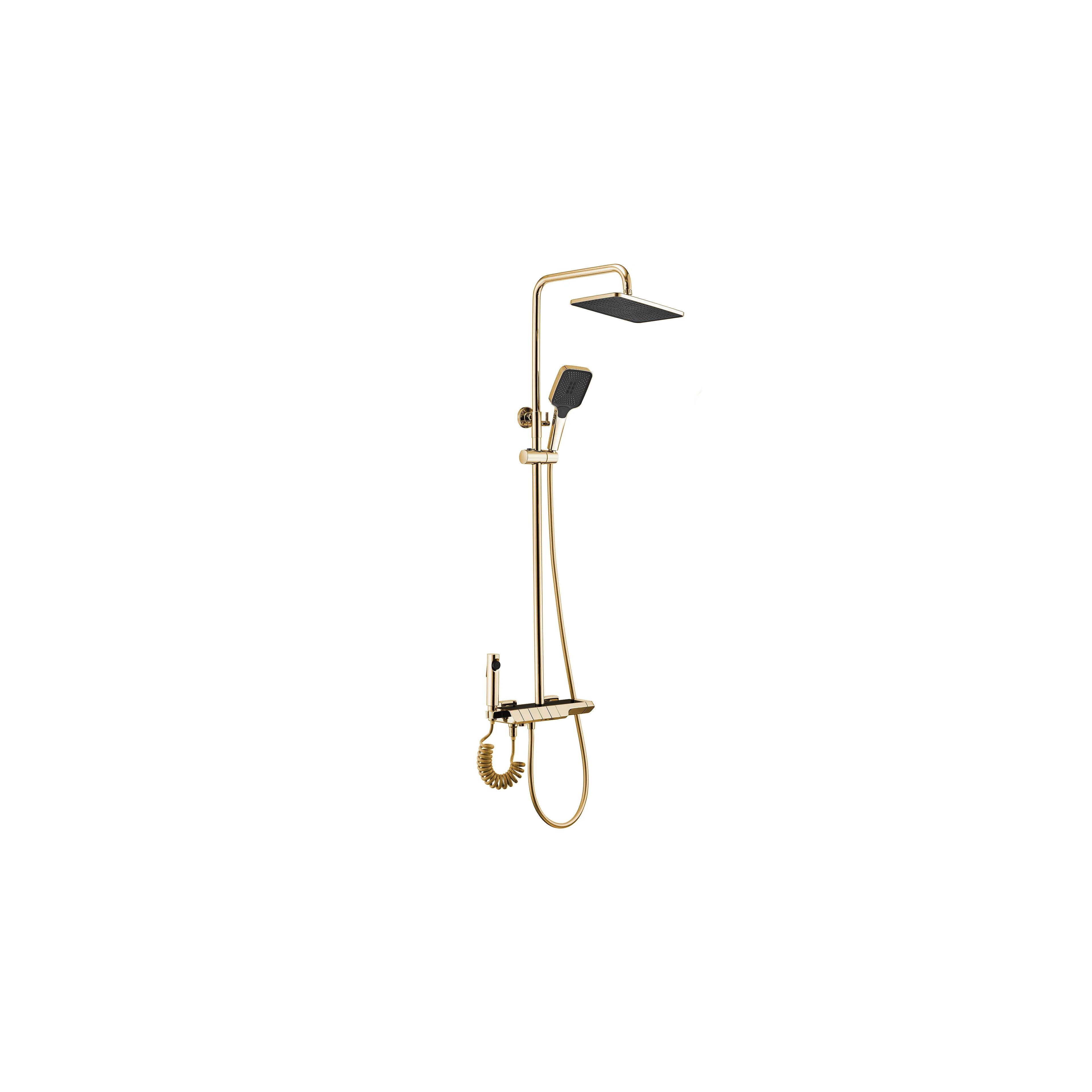 Duschgarnitur mit Thermostat REA ROB Gold