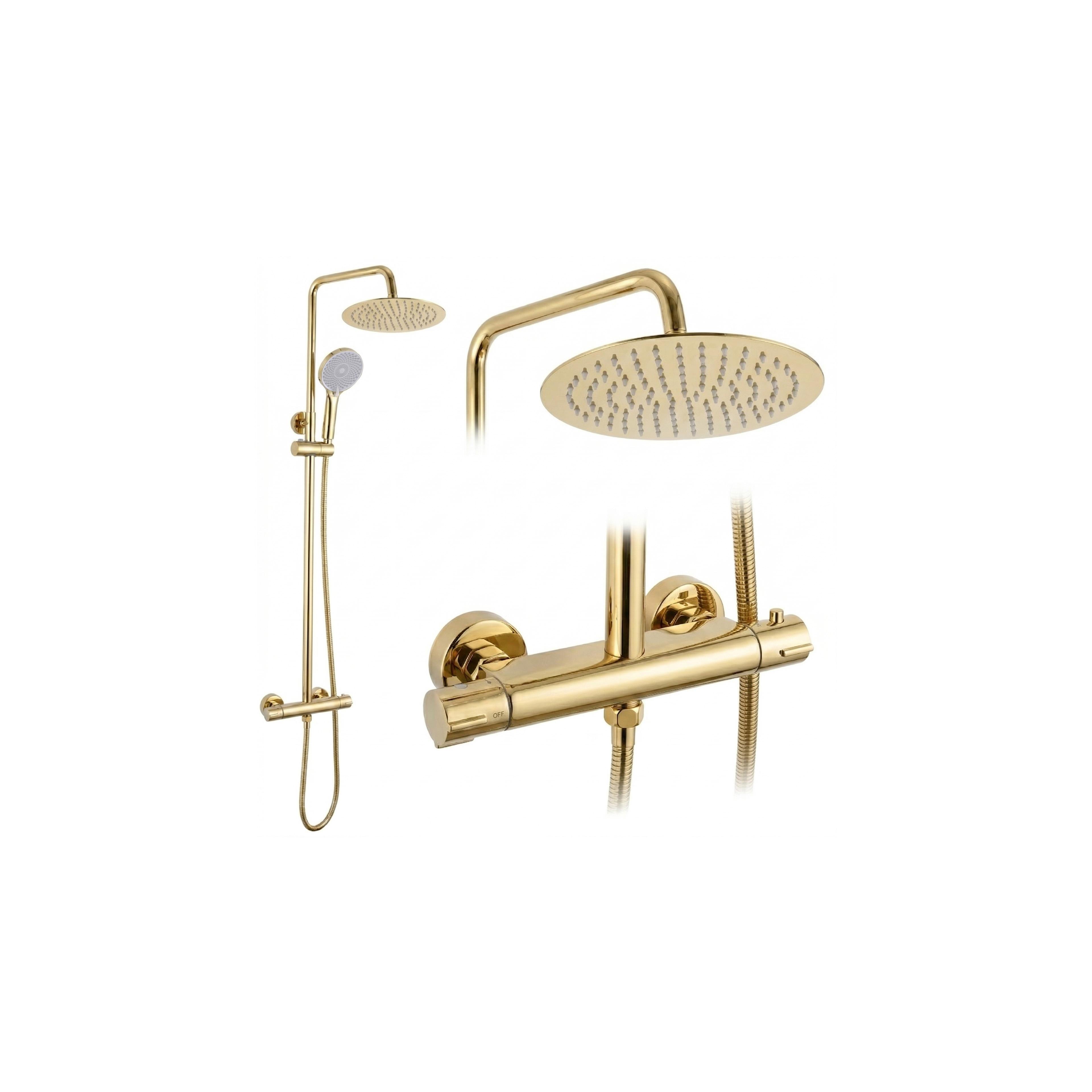 Duschset utan pip med termostat Rea Lungo Gold