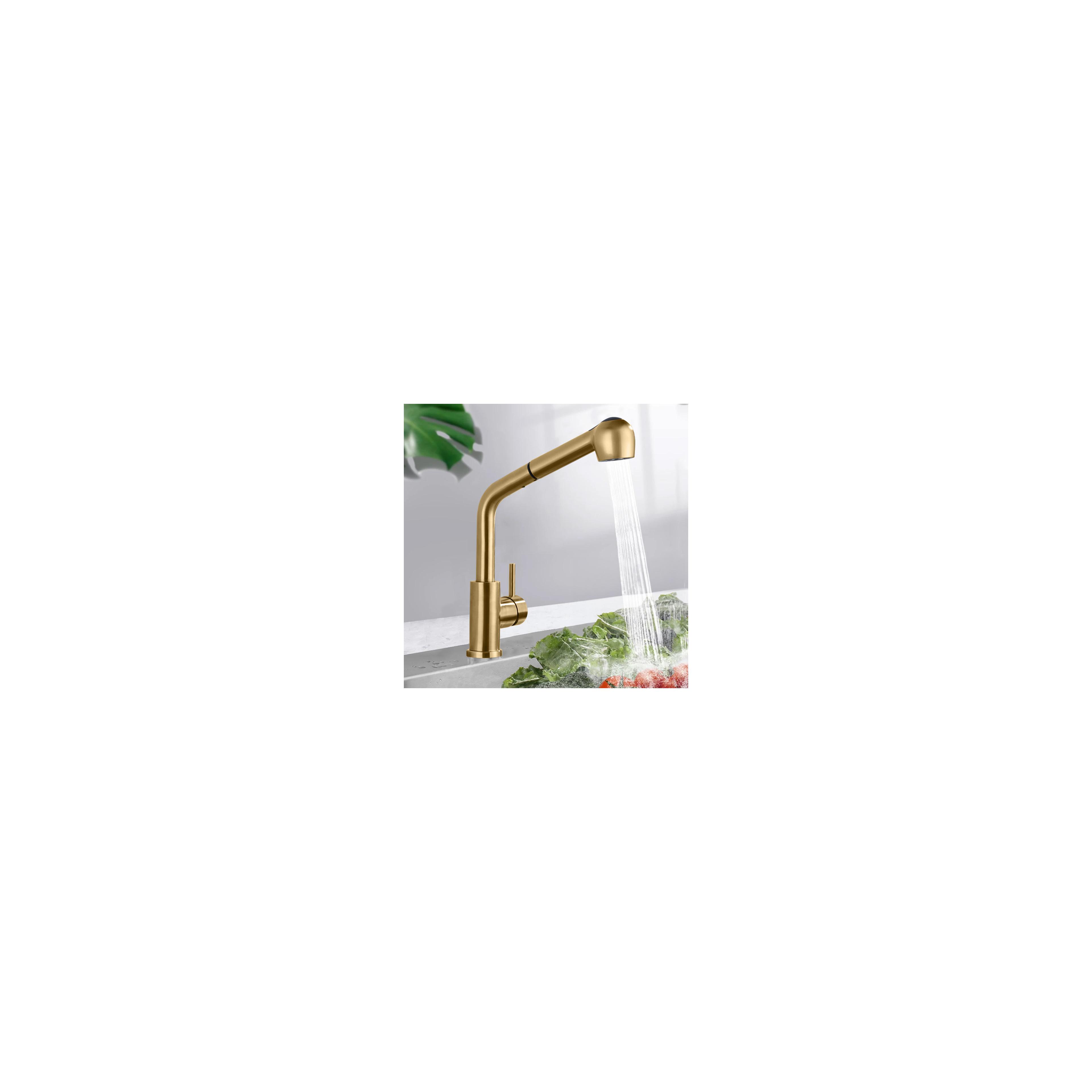 Grifo para cocina REA Troy oro cepillado