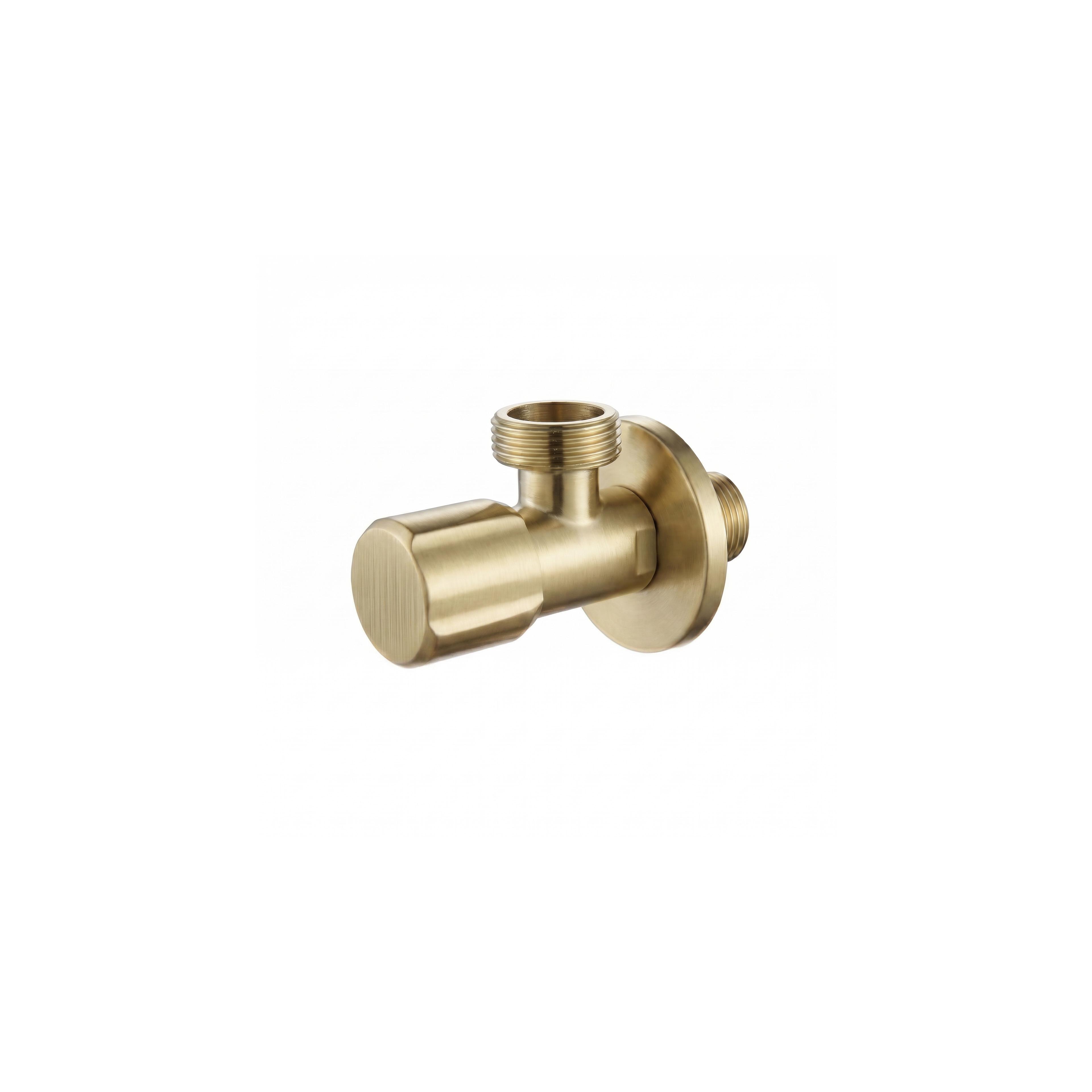 Hoekstopkraan 02 1/2" x 3/4" Brush Gold