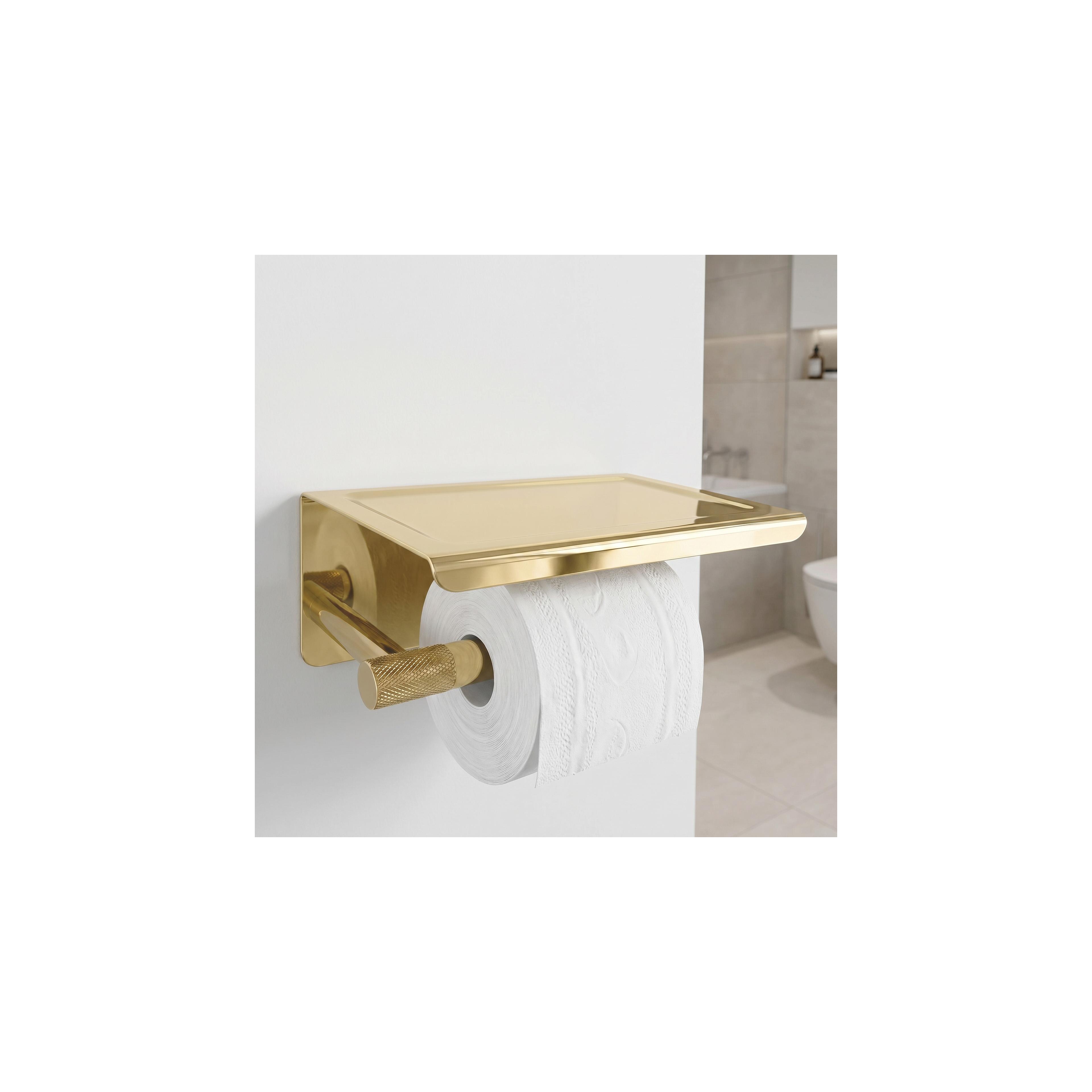 Toilettenpapierhalter mit Ablage 6613 Modern Gold