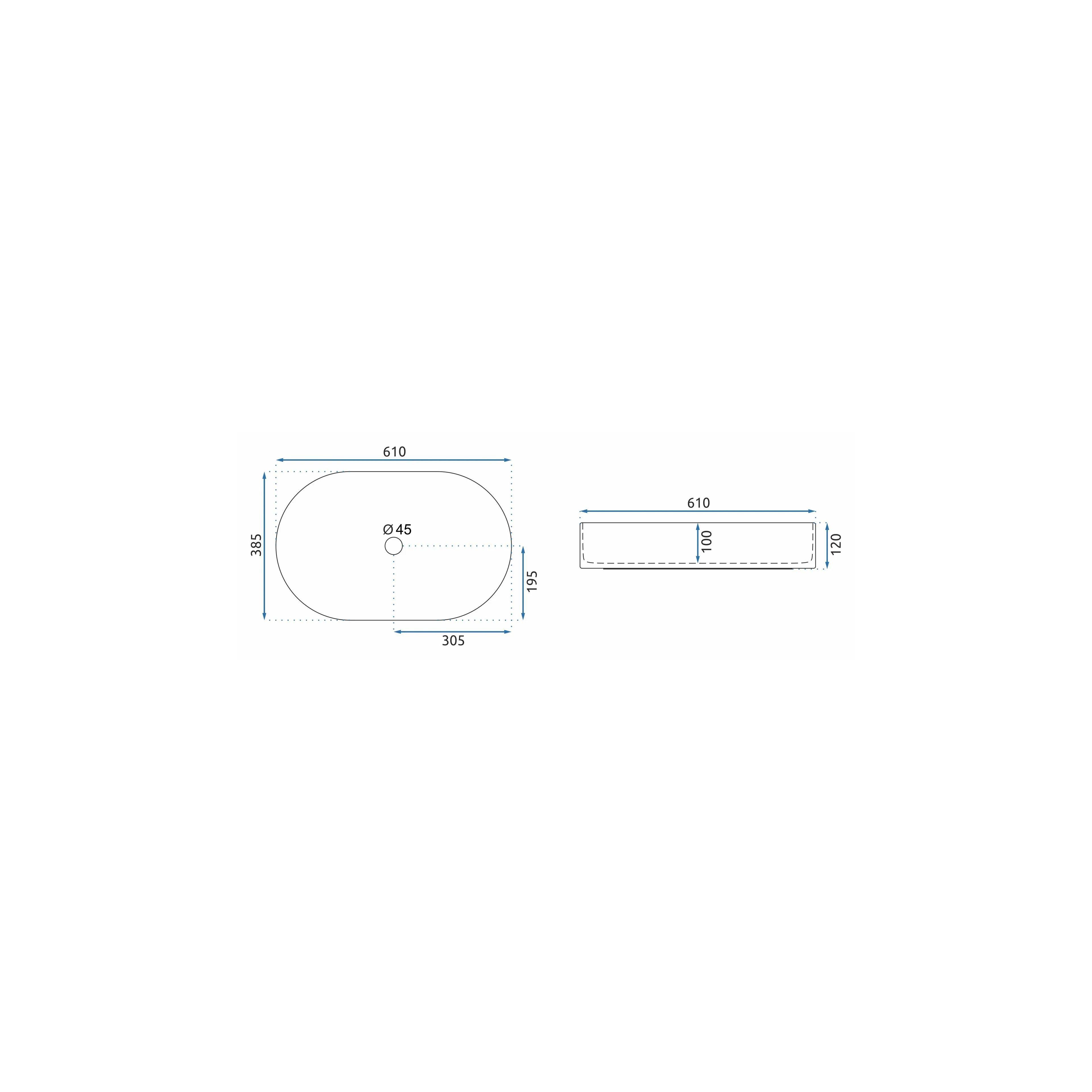 Countertop washbasin REA Nadia 60 Marrone