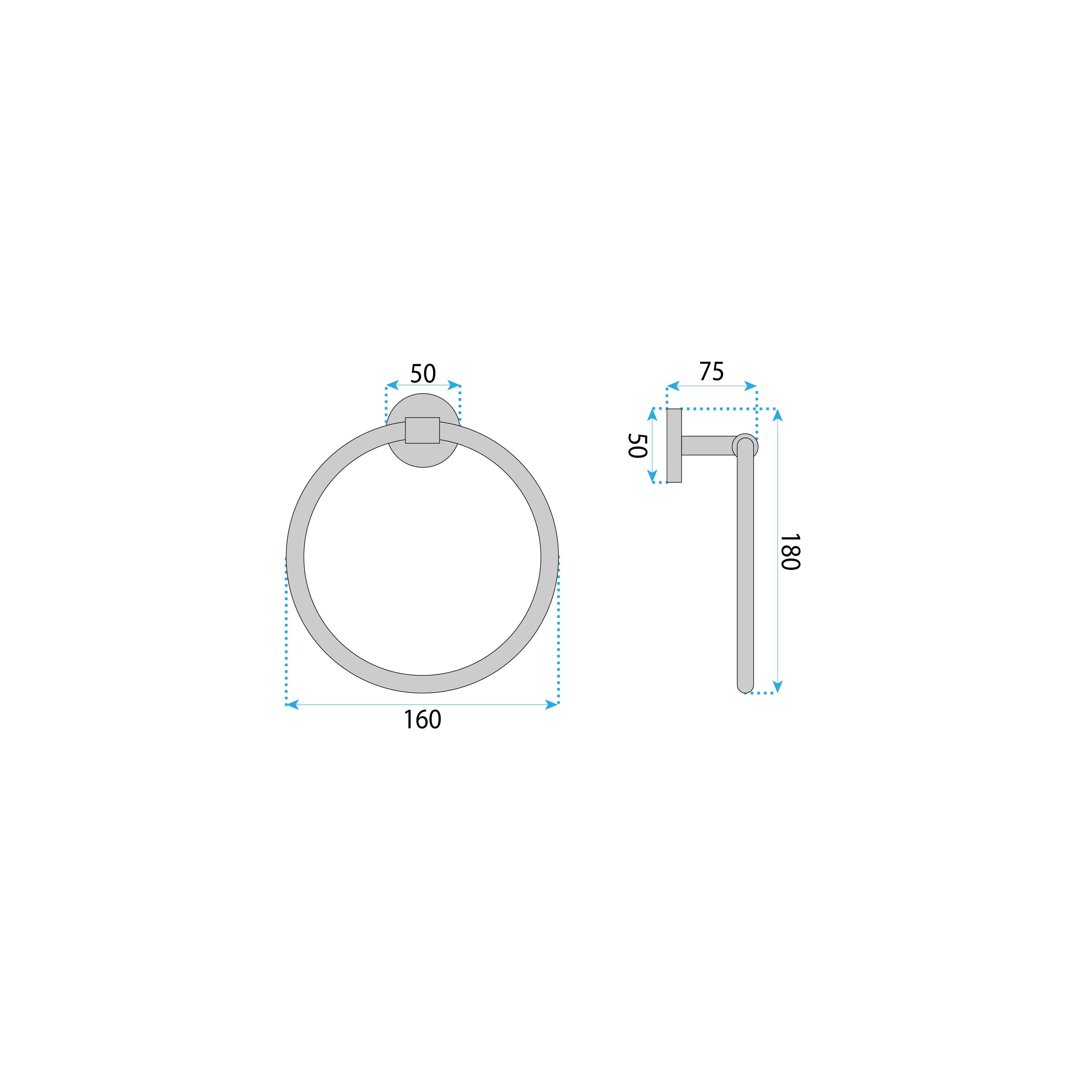 Handtuchhalter Ring 5710 Galo Brush Nickel
