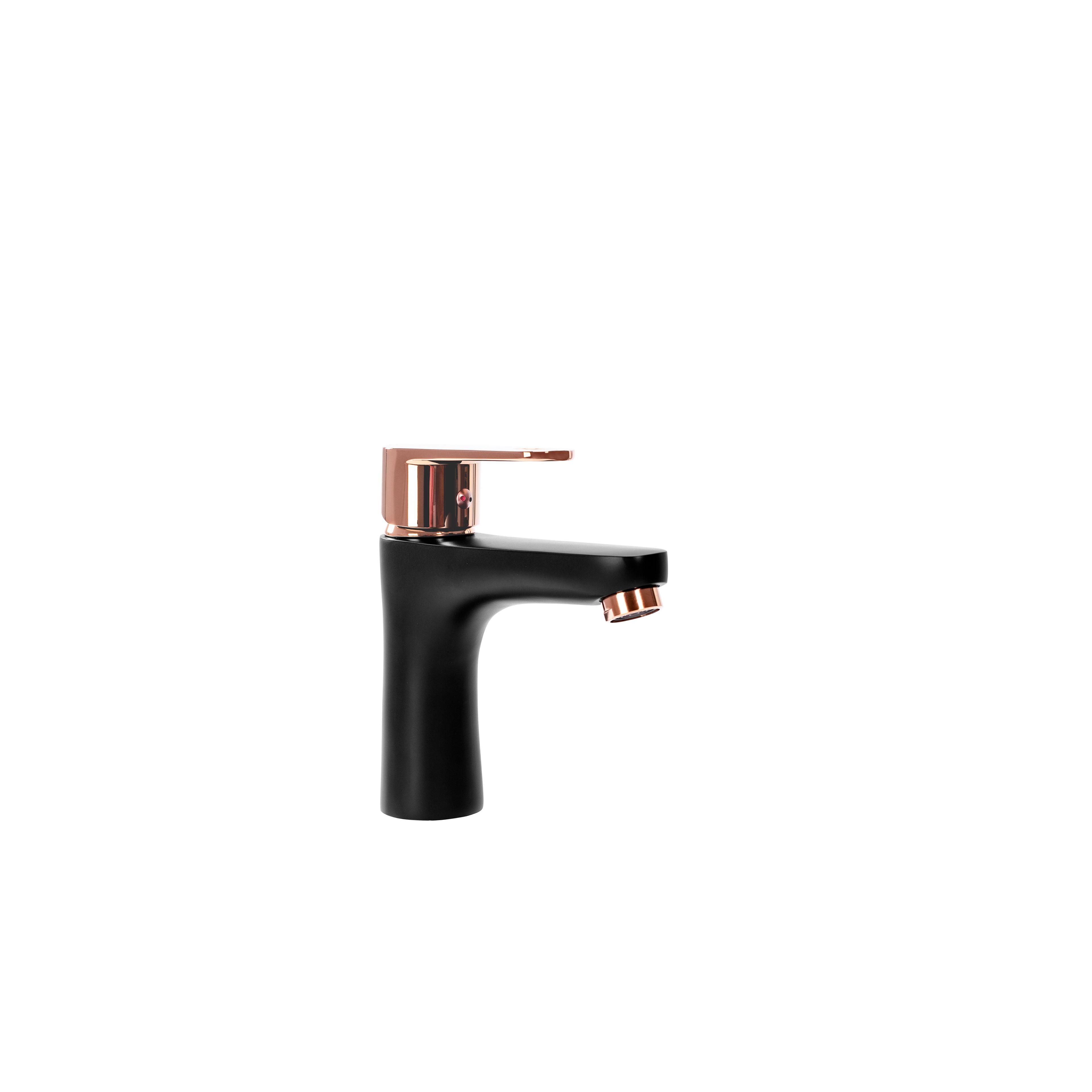 Maišytuvas vonios kambario REA MILD Black Rose-Gold Low