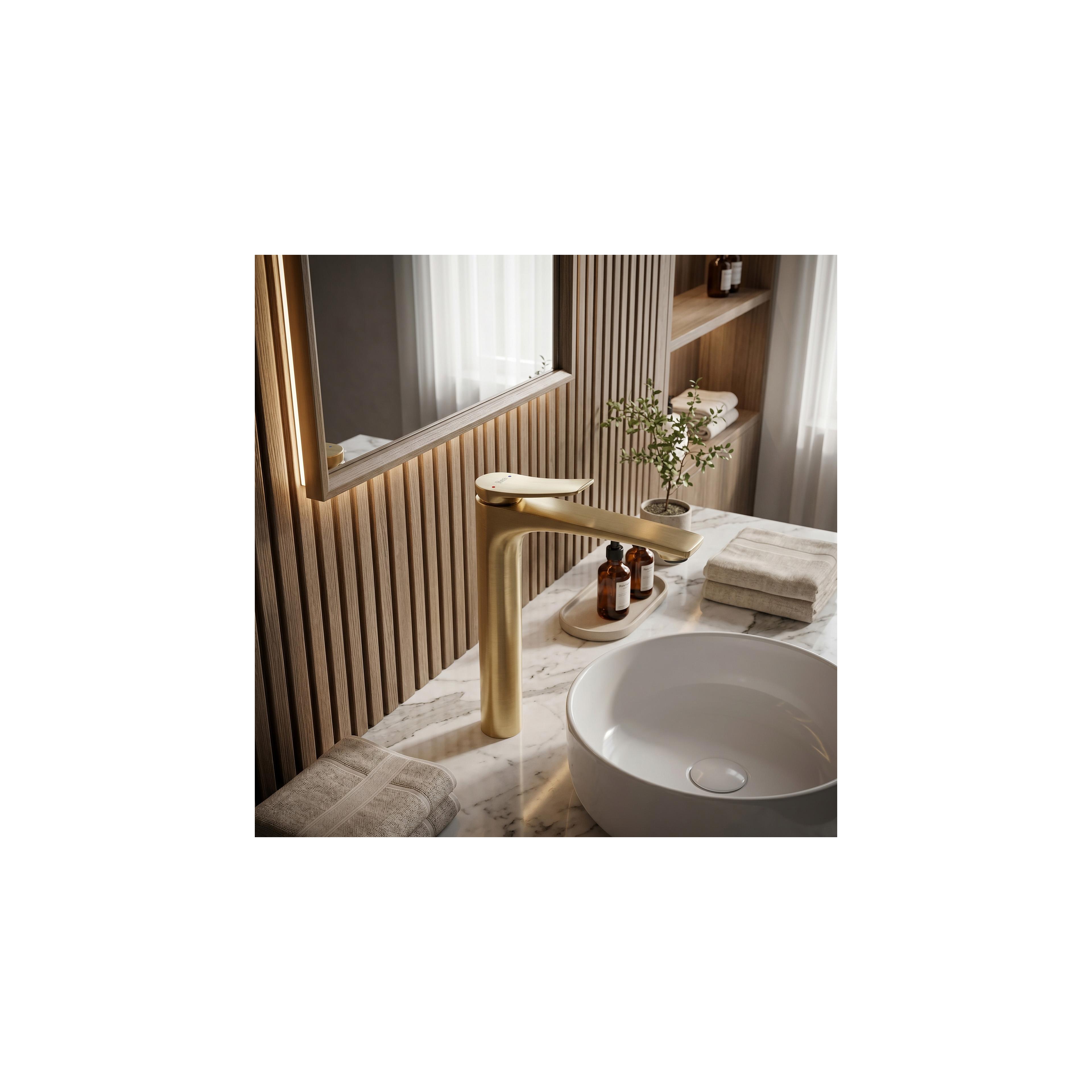 Robinet de lavabo PREMIUM Rea Vision Brush Gold High