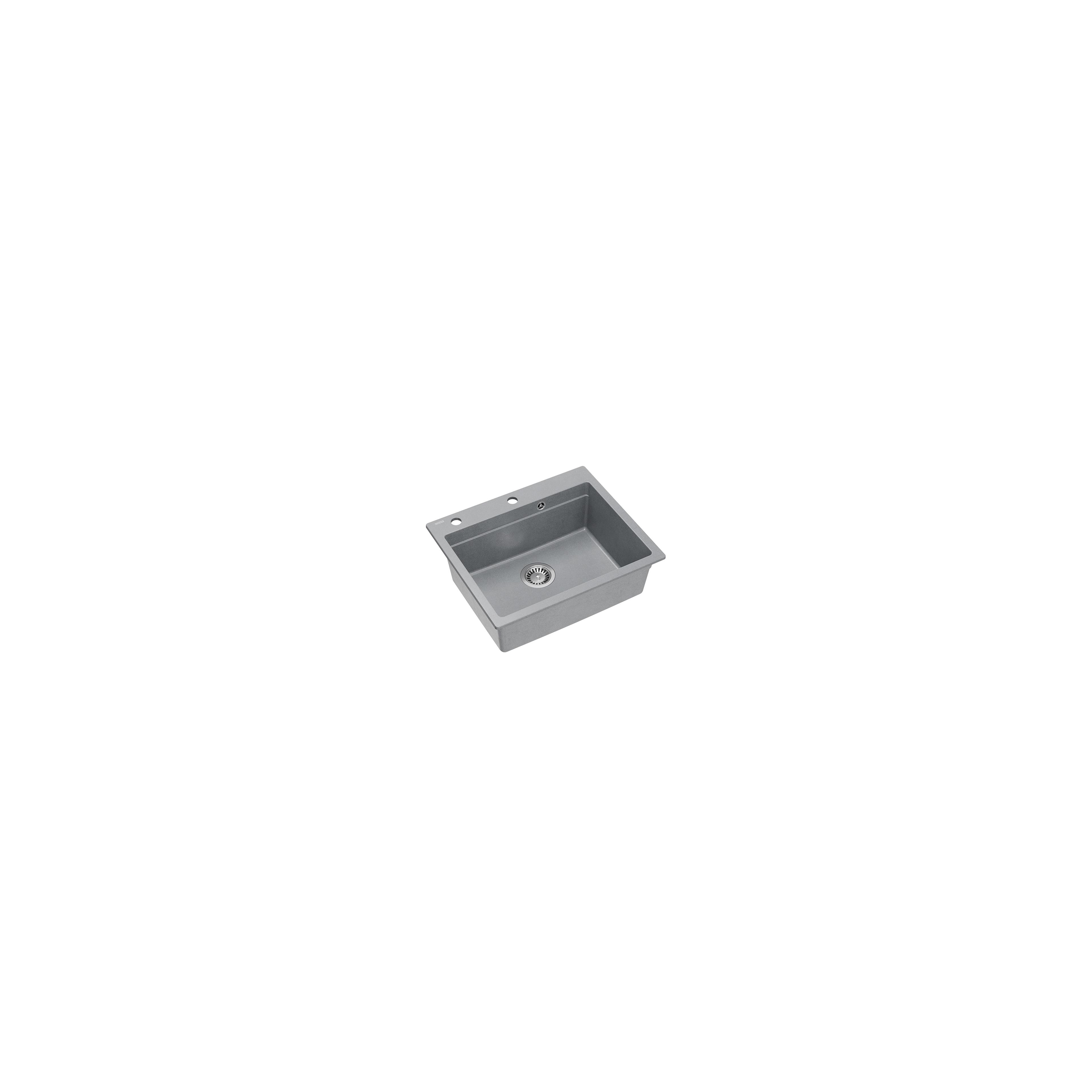 Granitspülbecken KURT 110 WORKSTATION Grey Metallic