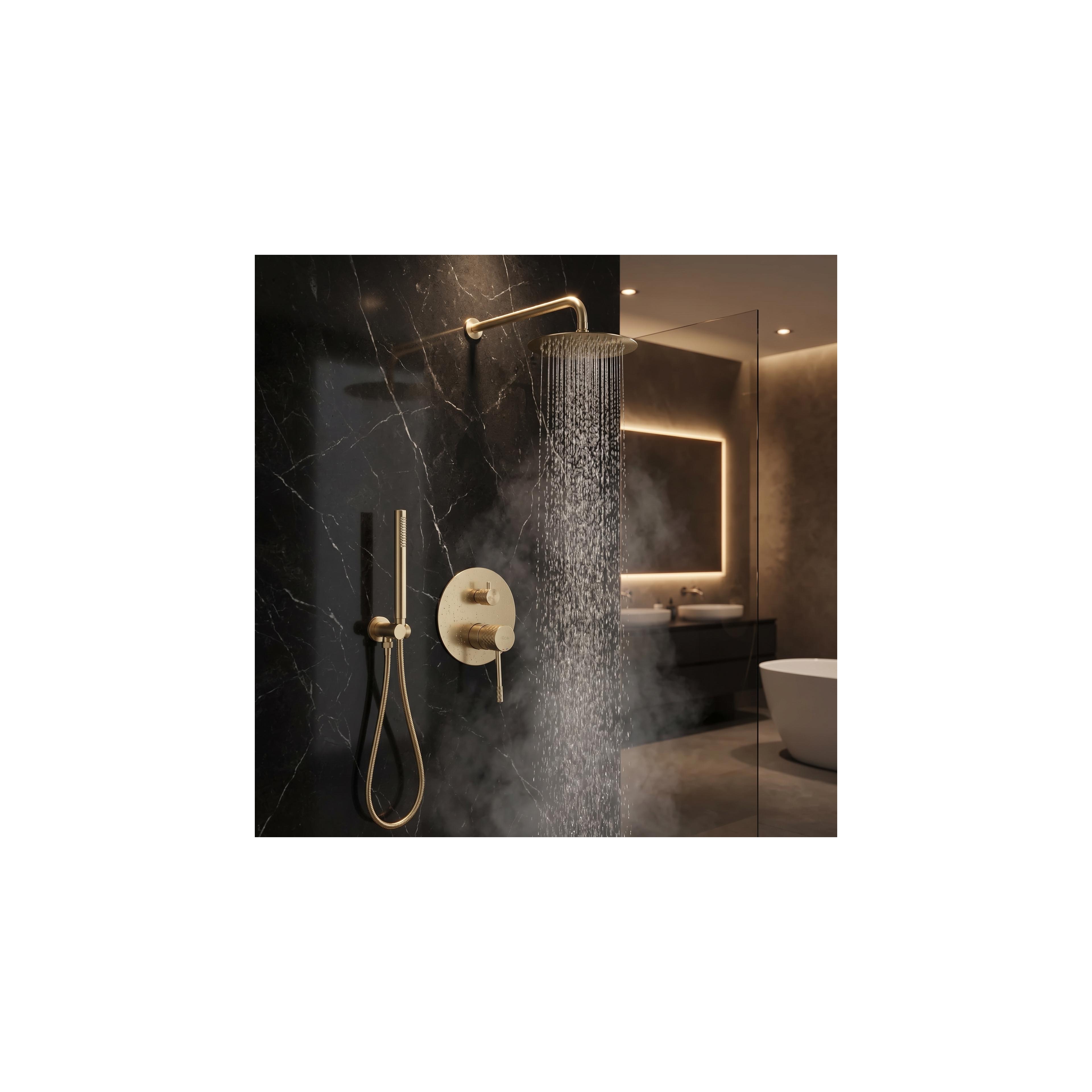Unterputz Duschset Rea Lungo Diamond Brush Gold + BOX
