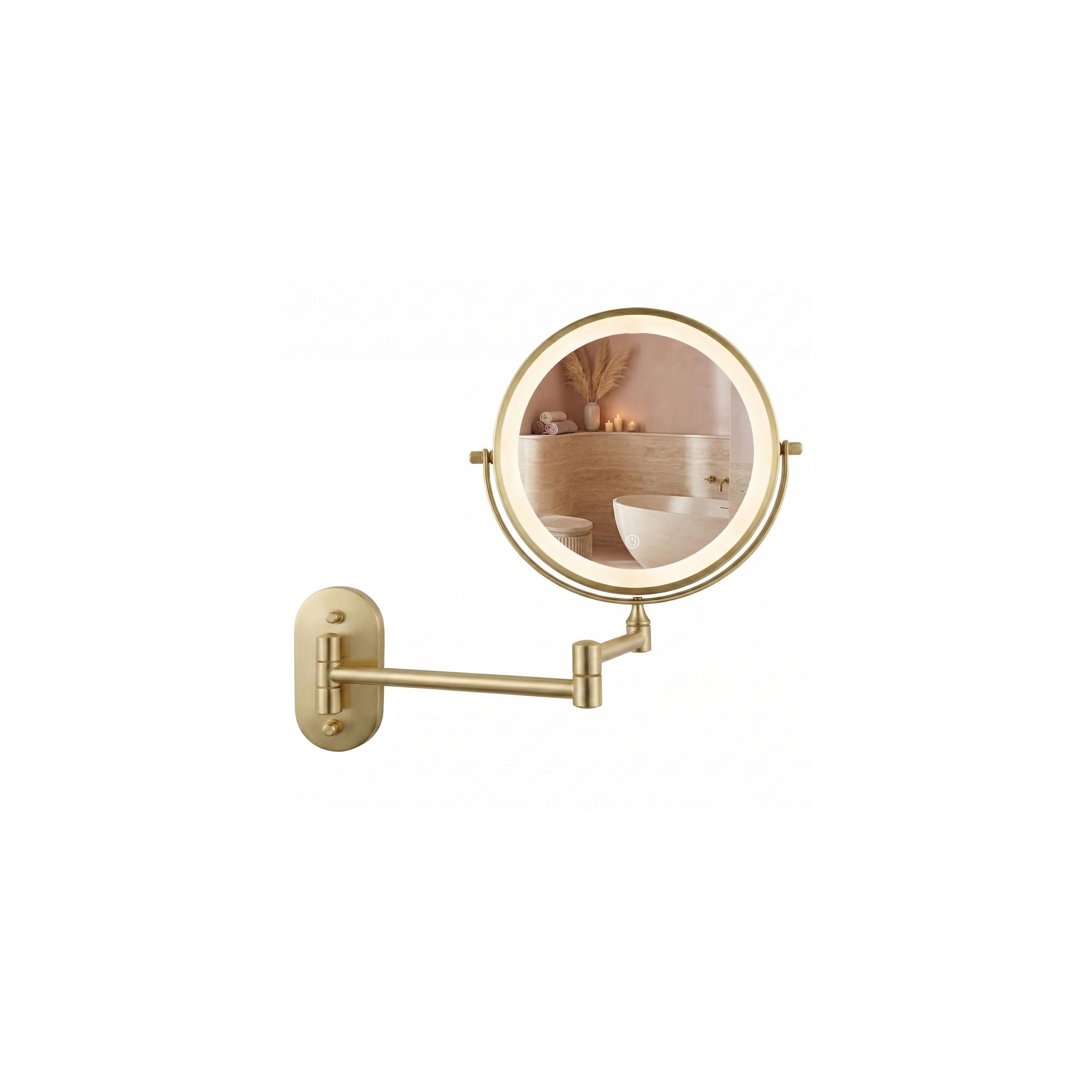 Mirror LED Glow Brush Gold