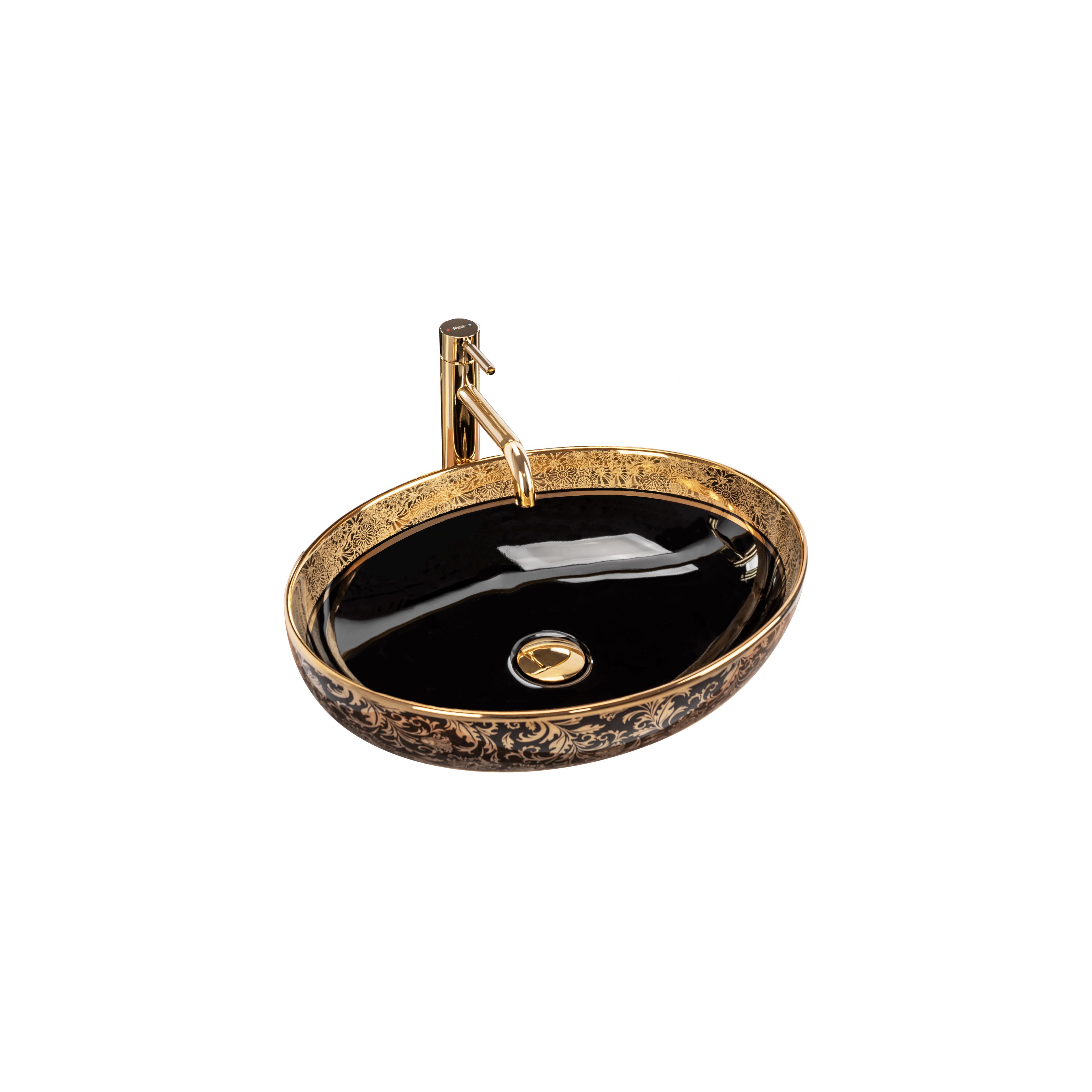 Countertop washbasin REA Margot Gold / Black