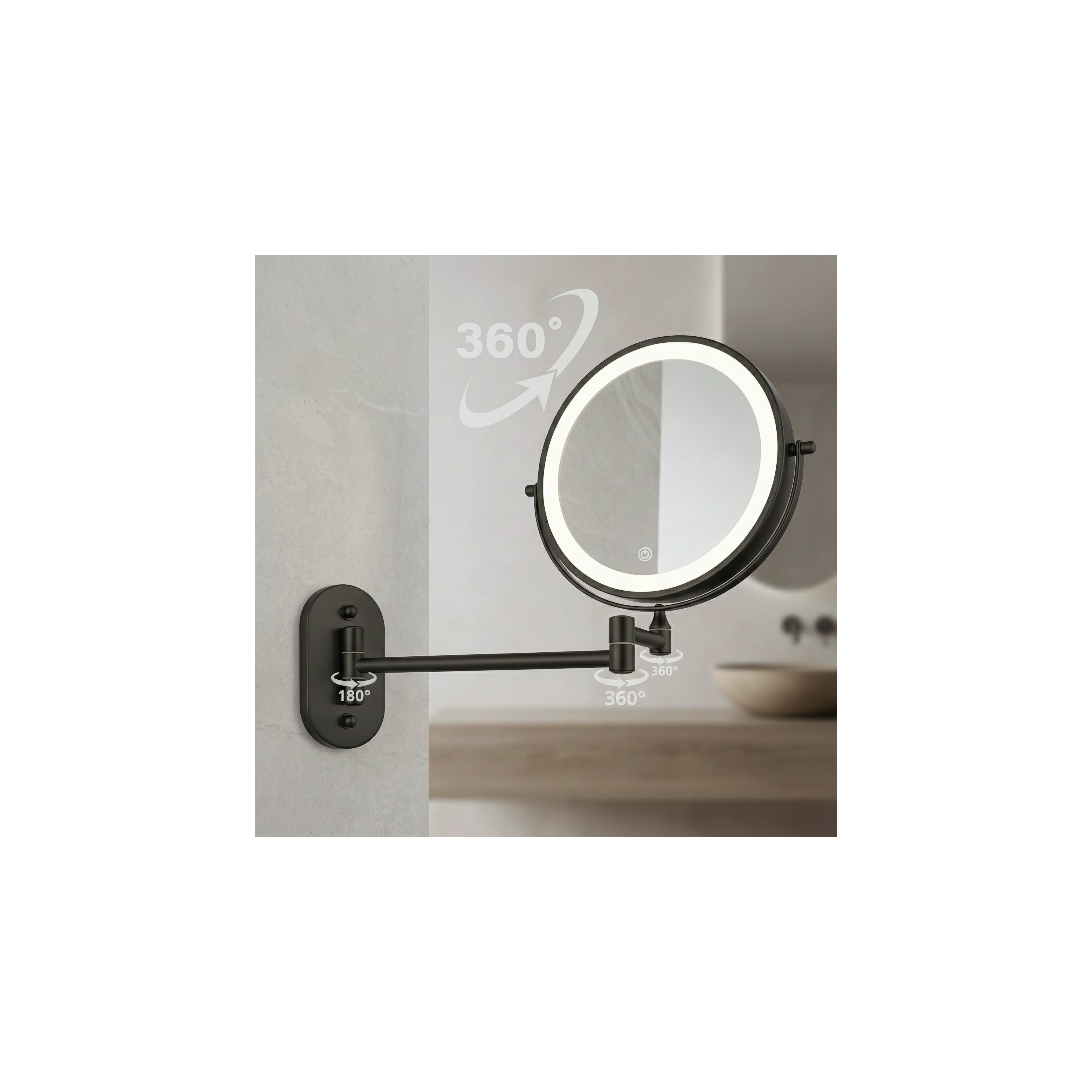 Mirror LED Glow Black