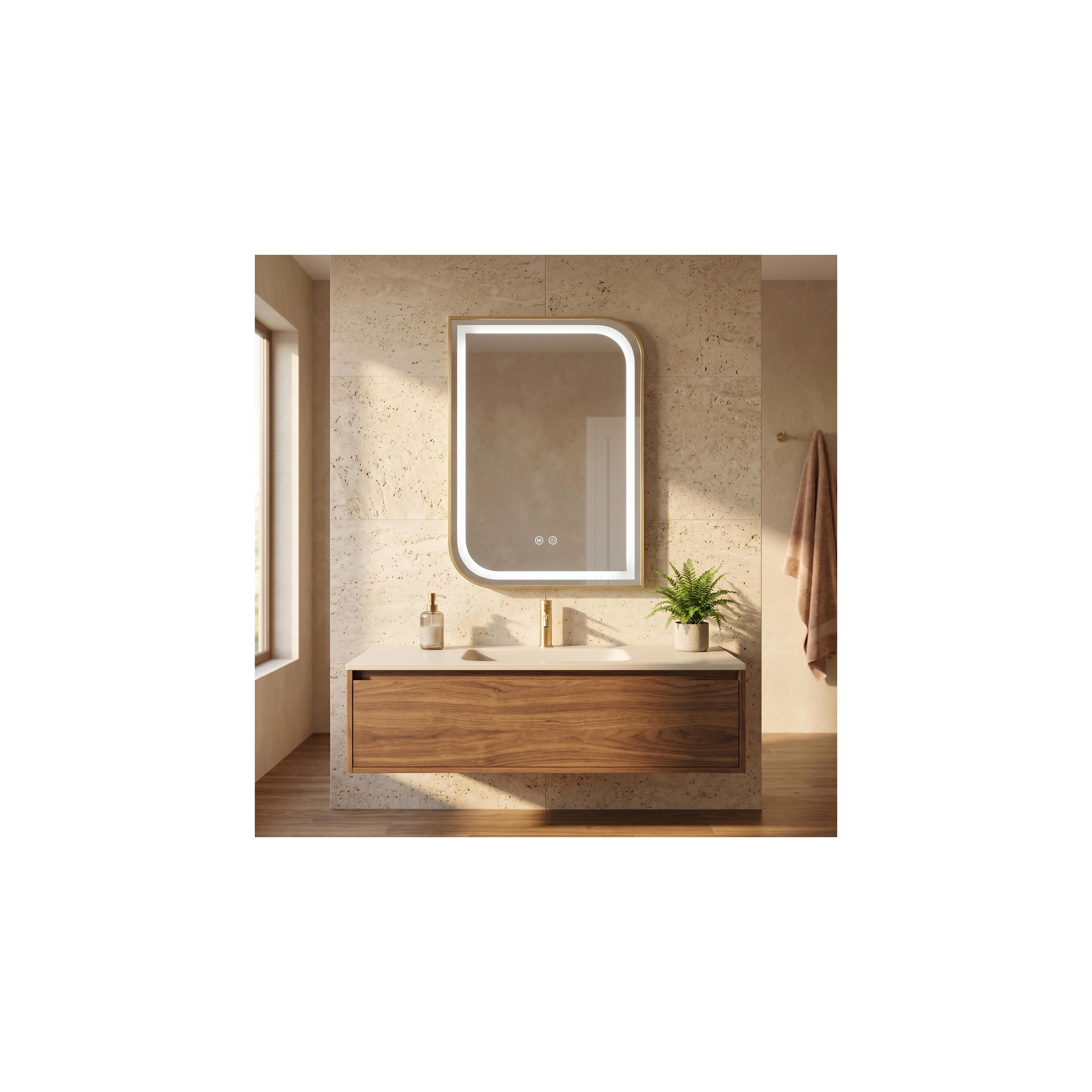 Зеркало LED ZONE 80X60  GOLD BRUSH