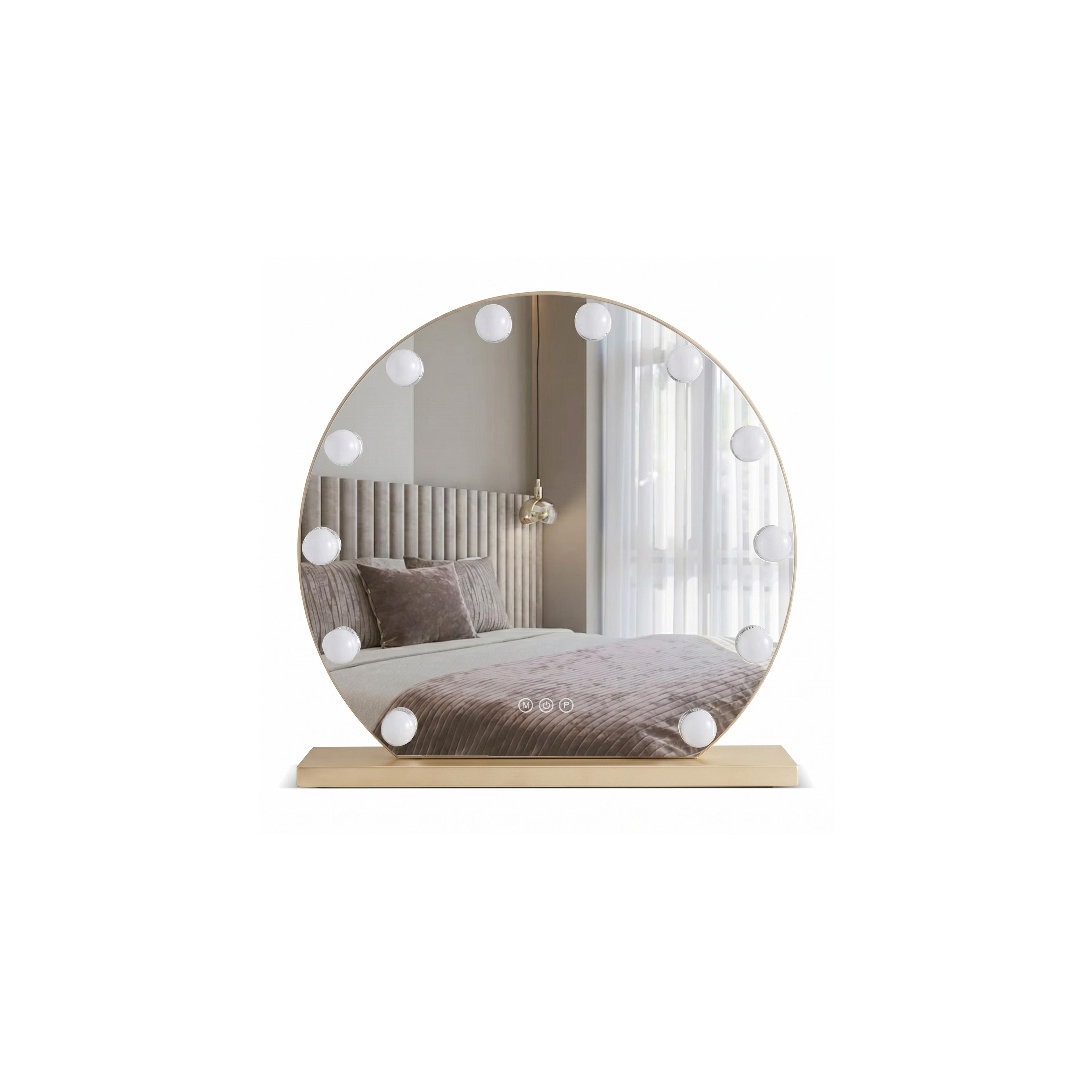 Spiegel LED HOLLYWOOD L. Gold 50 cm