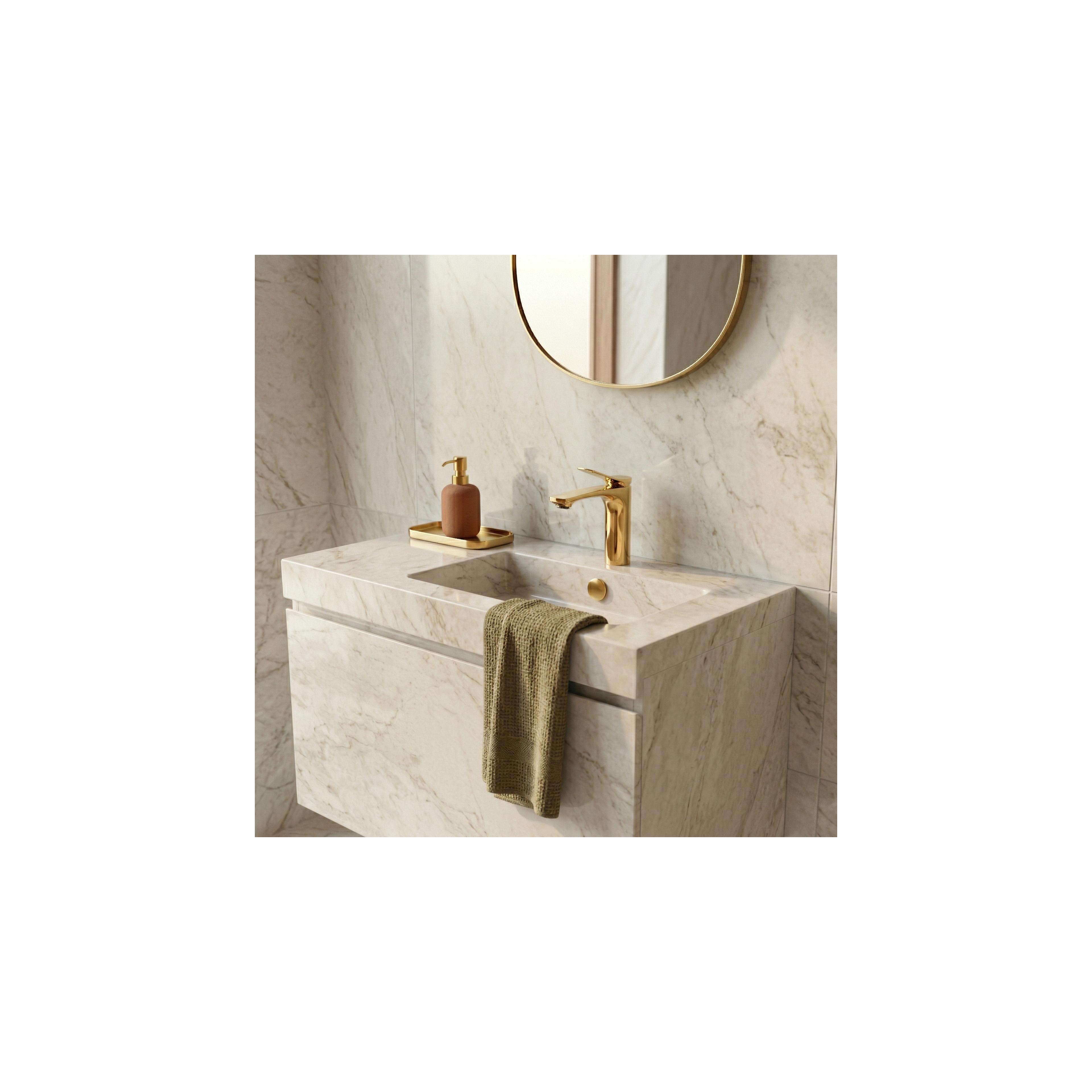Bathroom faucet PREMIUM Rea Vision Gold Low