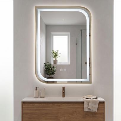 Mirror LED ZONE 70X50 BRUSH GOLD