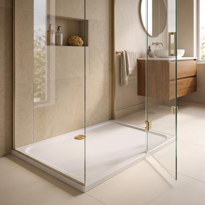 Douchebak Rea Belmond White 90x120 Brush Gold