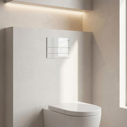 Podomietkový Inštalačný Set Slim 024N pre WC s Tlačidlom T White Glass