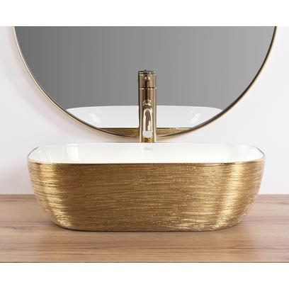 Umywalka nablatowa Rea Belinda White GOLD BRUSH