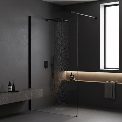 Tuš zaslon Rea Flexi Transparent / Black 130