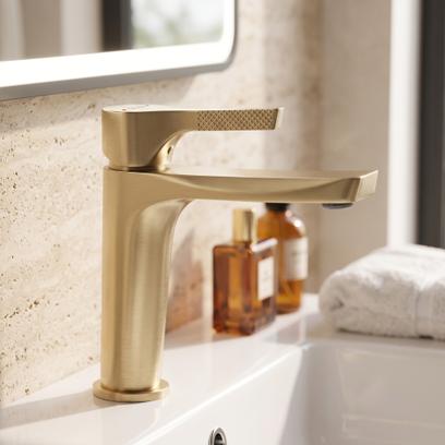Maišytuvas praustuvui PREMIUM Rea Maxim Brush Gold High