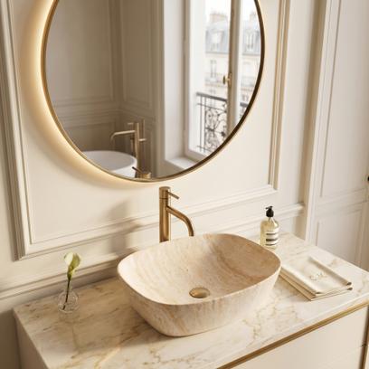 Umywalka nablatowa Rea Freja Travertine Matt