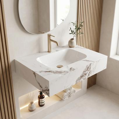 Umywalka ścienna Rea Aresa Cold Jade 70
