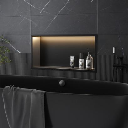 Вграден рафт за баня  LED 30x60 black