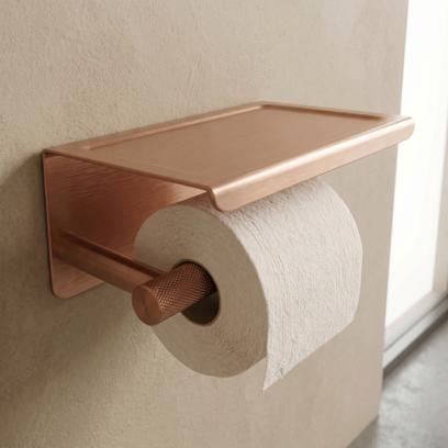Držiak na toaletný papier s poličkou 6613 Modern Copper Brush