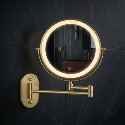 Mirror LED Glow Brush Gold