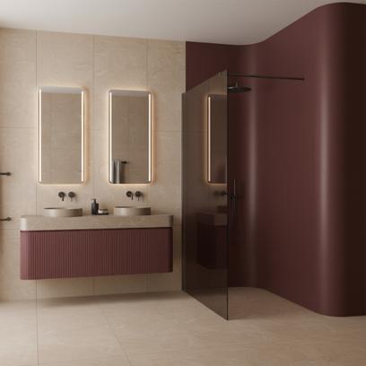Duschwand Rea Flexi Brown / Titan 130